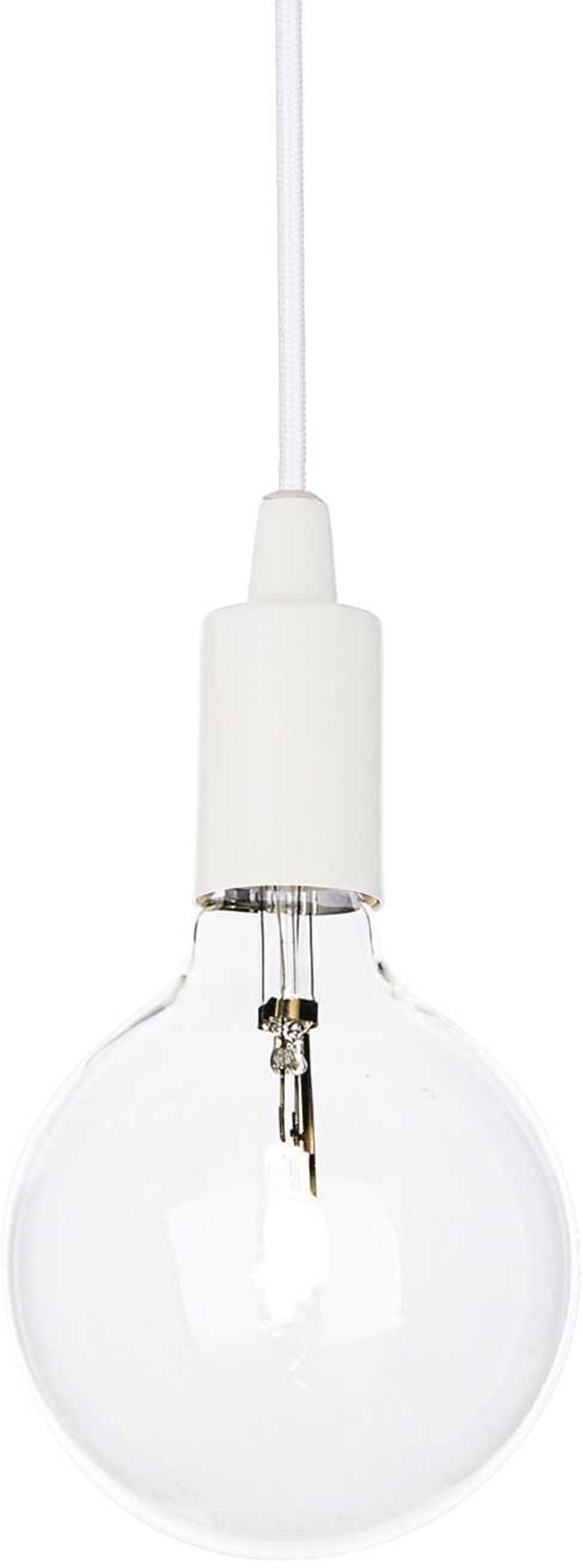 Edison, Pendel lampe, E27 max 1 x 60W, E27, hvid, metal, stof, Ø125xHmin290/max2380mm