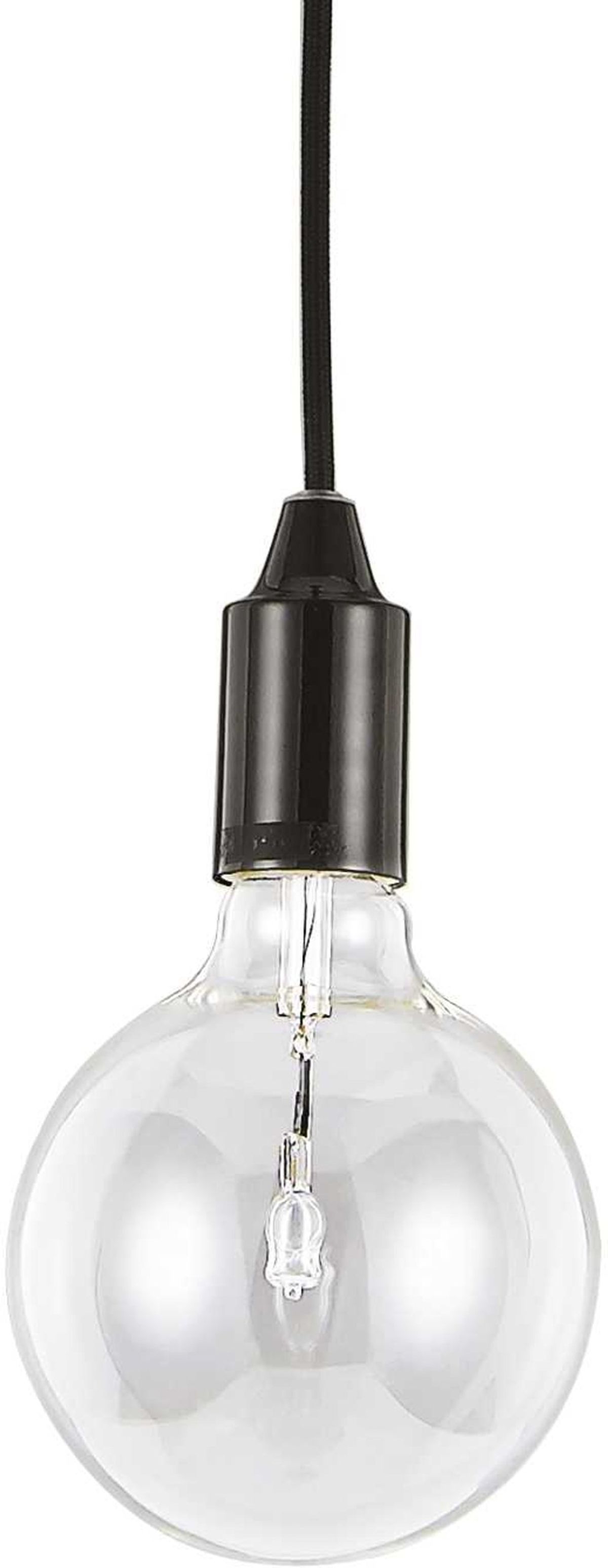 Edison, Pendel lampe, E27 max 1 x 60W, E27, sort, metal, stof, Ø125xHmin290/max2380mm