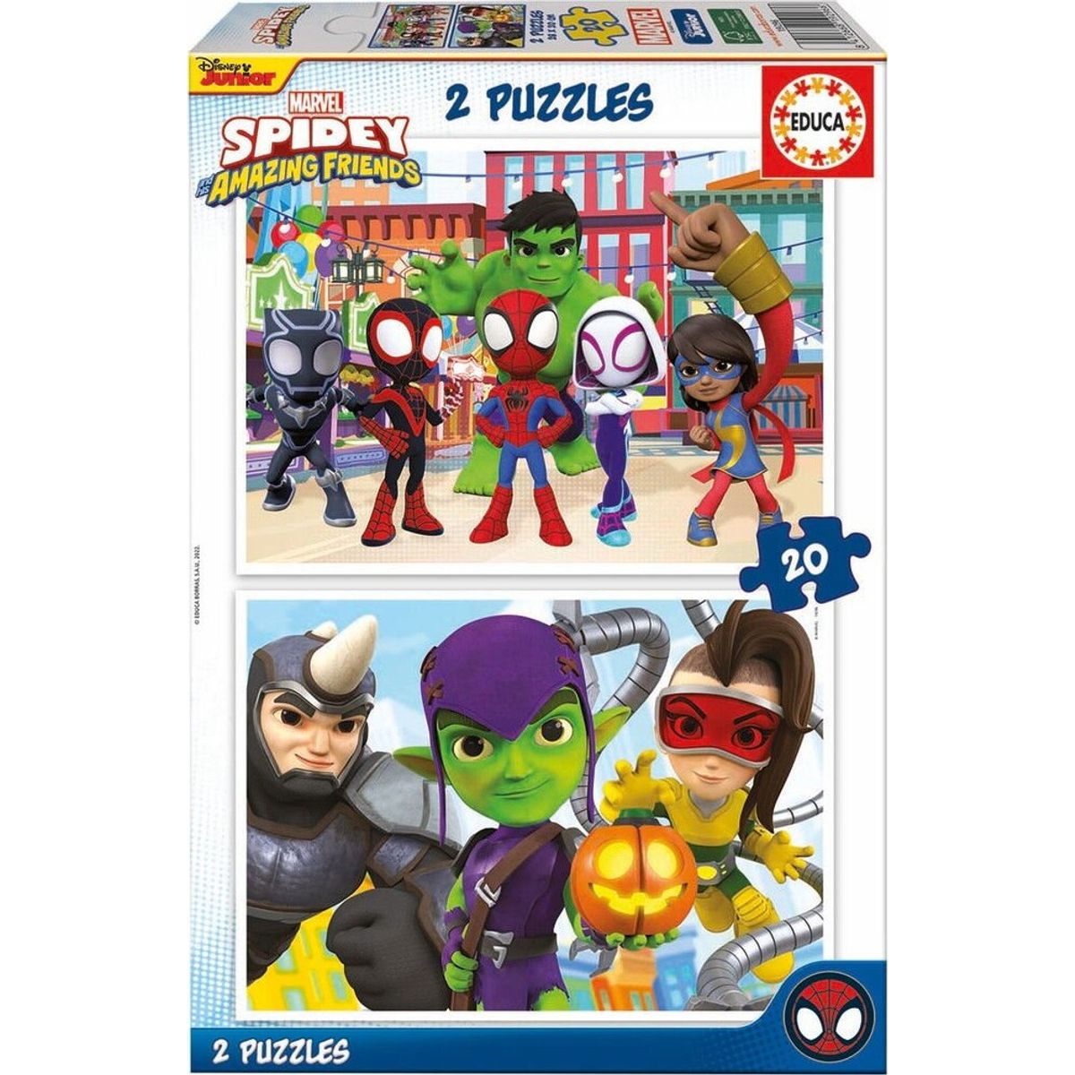 Educa - Puslespil Med 2x20 Brikker - Spidey & His Amazing Friends