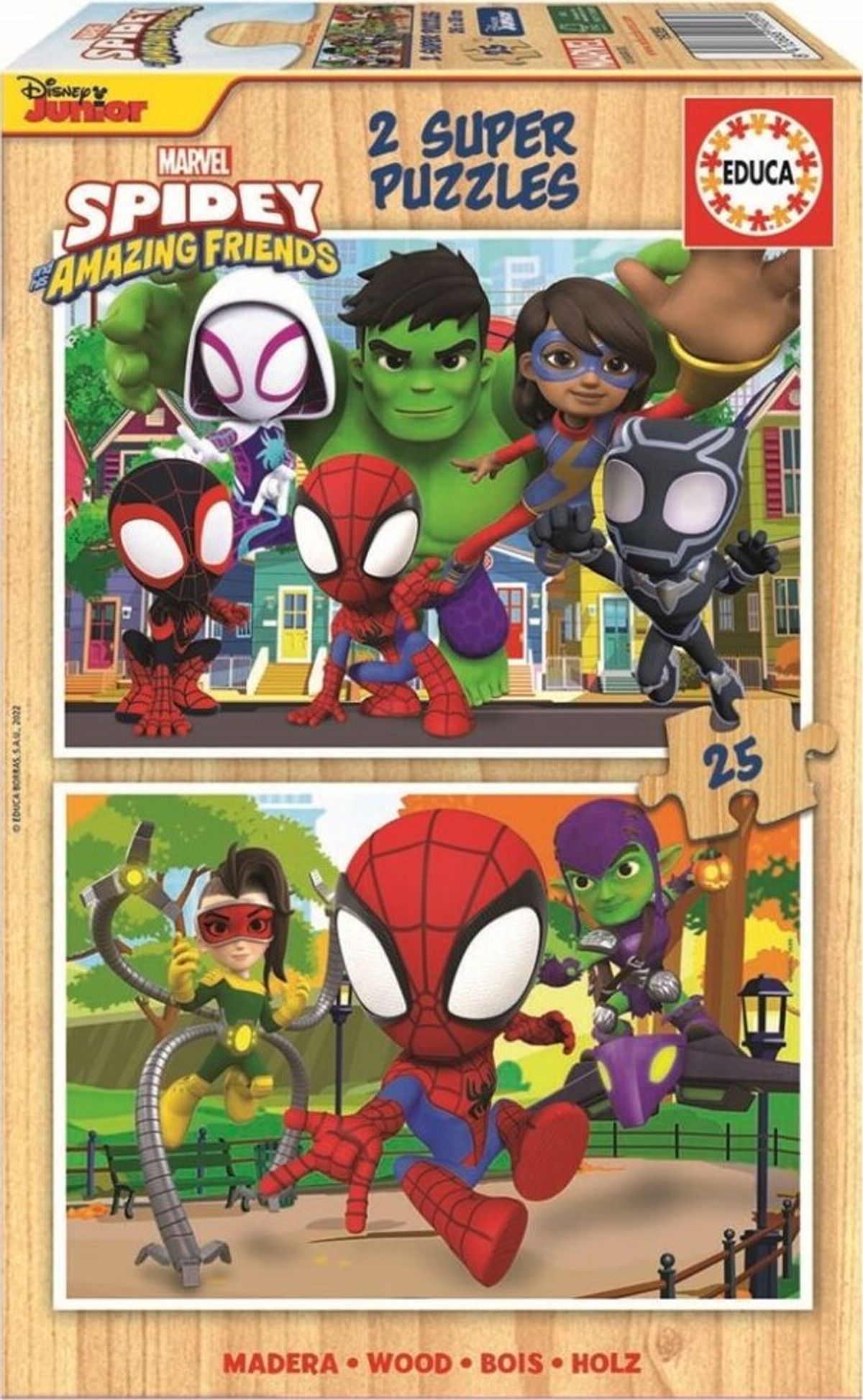 Educa - Træpuslespil Spidey & His Amazing Friends - 2x25 Brikker