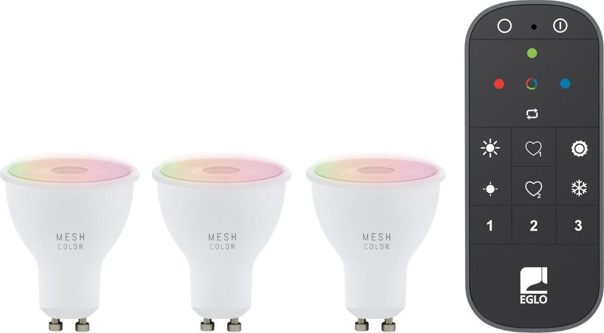 Eglo - Sæt 3x Gu10, Fjernbetjening - Rgb + Tw - Zigbee, Bluetooth