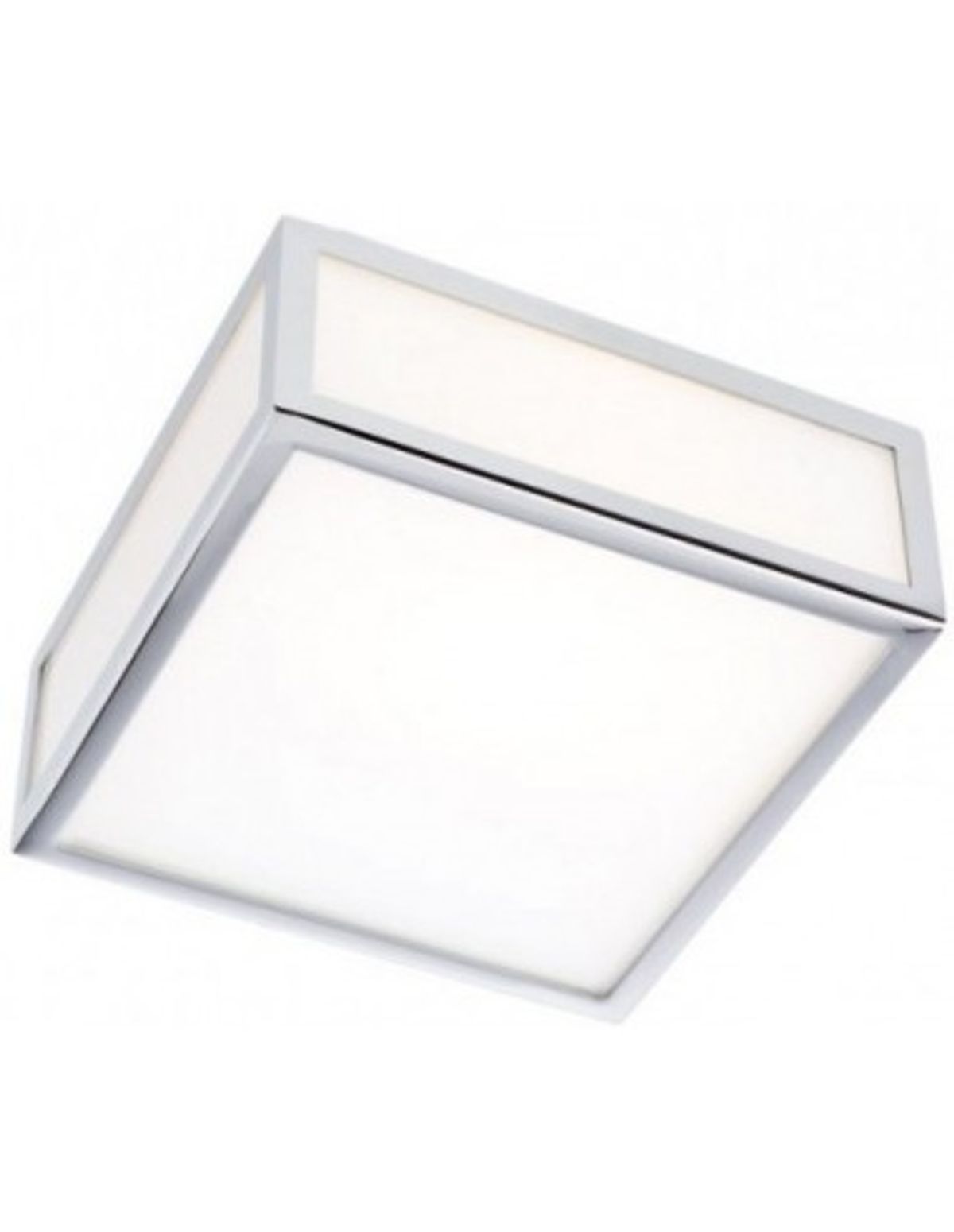 EGO Badeværelseslampe i metal og glas 18 x 18 cm 1 x 13W SMD LED - Krom/Hvid