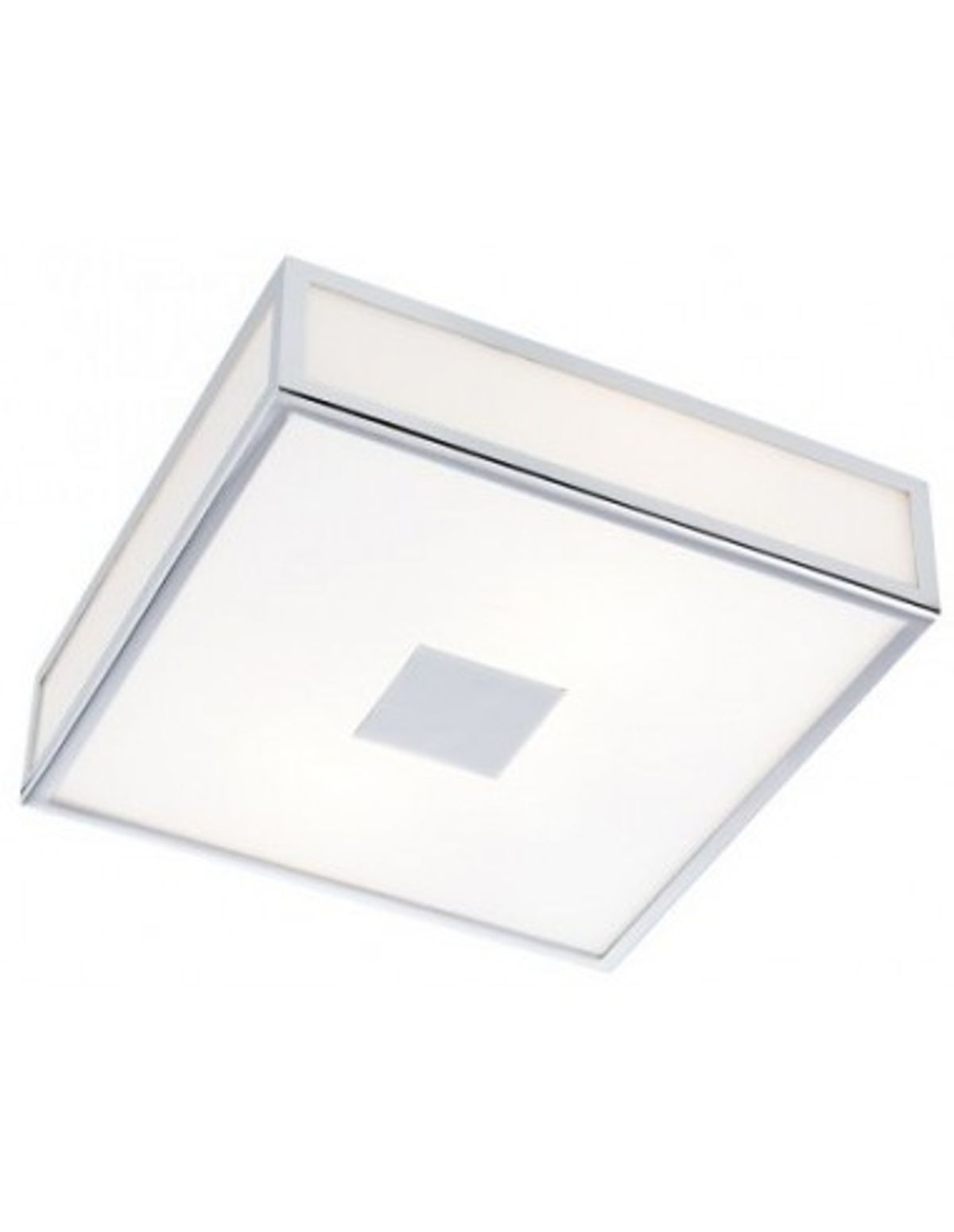 EGO Badeværelseslampe i metal og glas 28 x 28 cm 1 x 20W SMD LED - Krom/Hvid