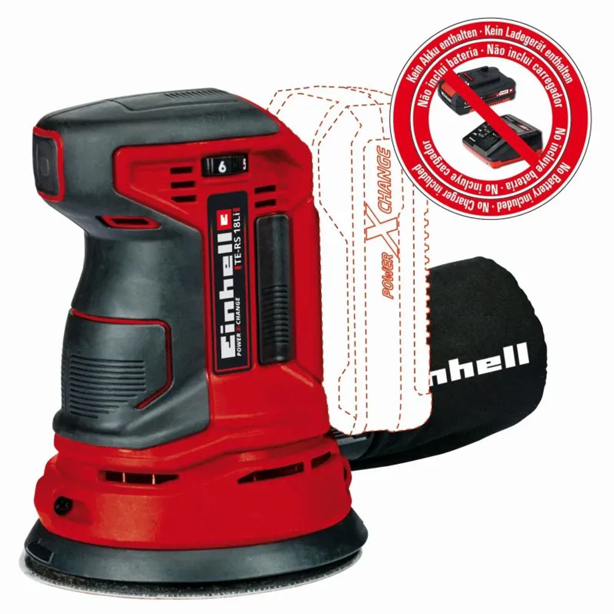 Einhell Akku-excentersliber Ø125 mm 18 V Li-ion Solo - TE-RS 18 Li-Solo