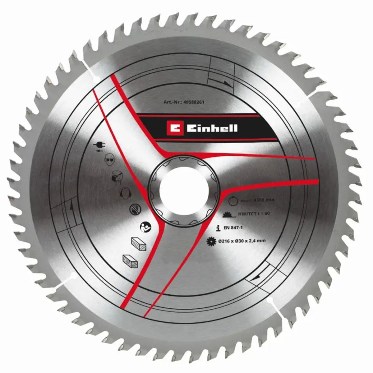 Einhell TCT-rundsavsklinge Ø216x30 mm T60