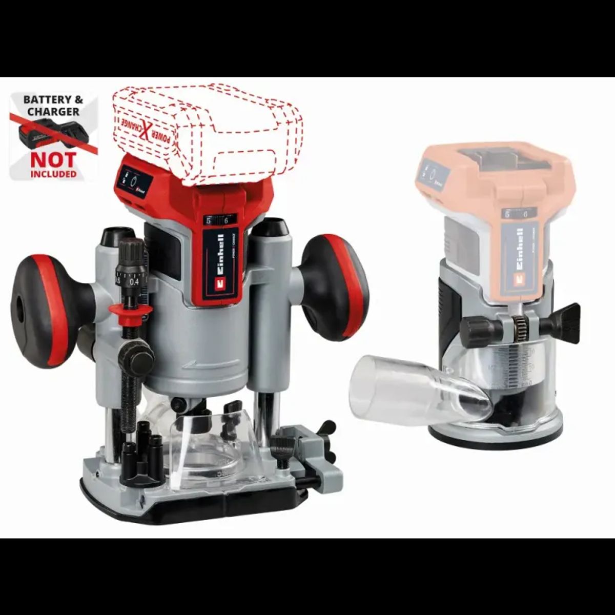 Einhell TP-RO 18 Set Li BL overfræser 35/45 mm 18V u/batteri og lader