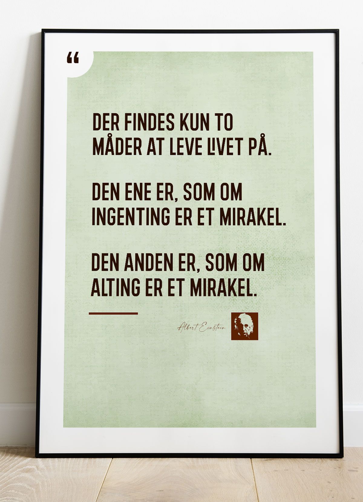 Einstein-mirakel-citatplakat - 70 x 100 cm - Kr. 349,-