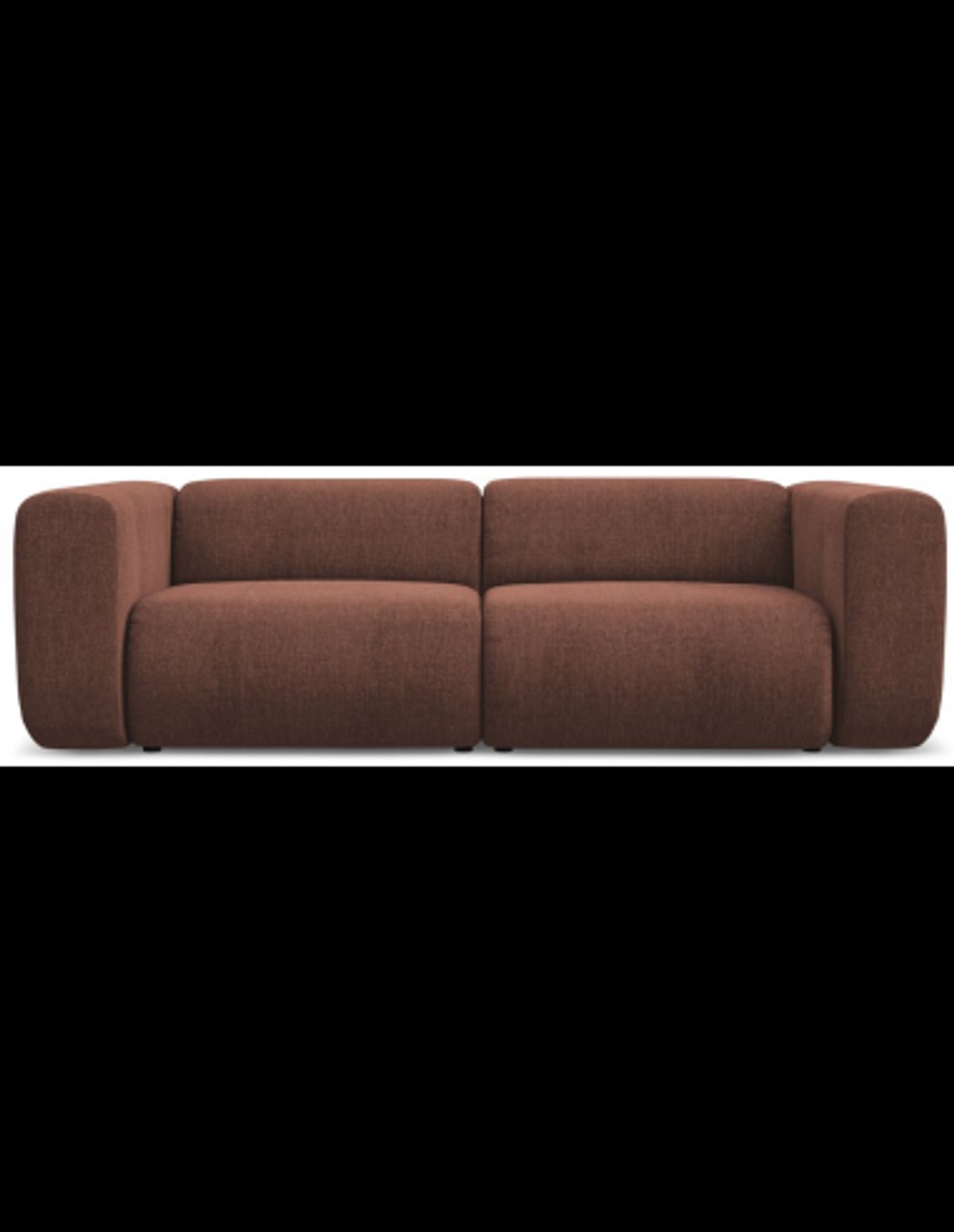 Ekahi 3-personers modulsofa i chenille B228 cm - Brun