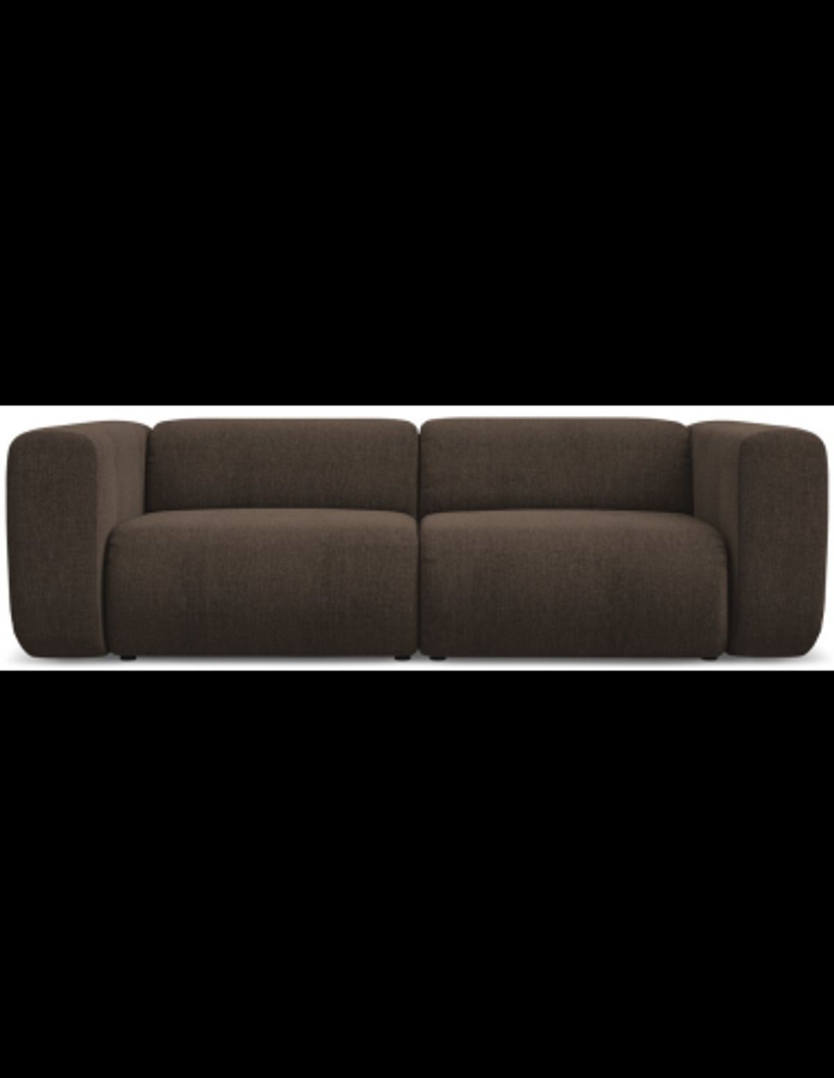 Ekahi 3-personers modulsofa i chenille B228 cm - Mørkebrun