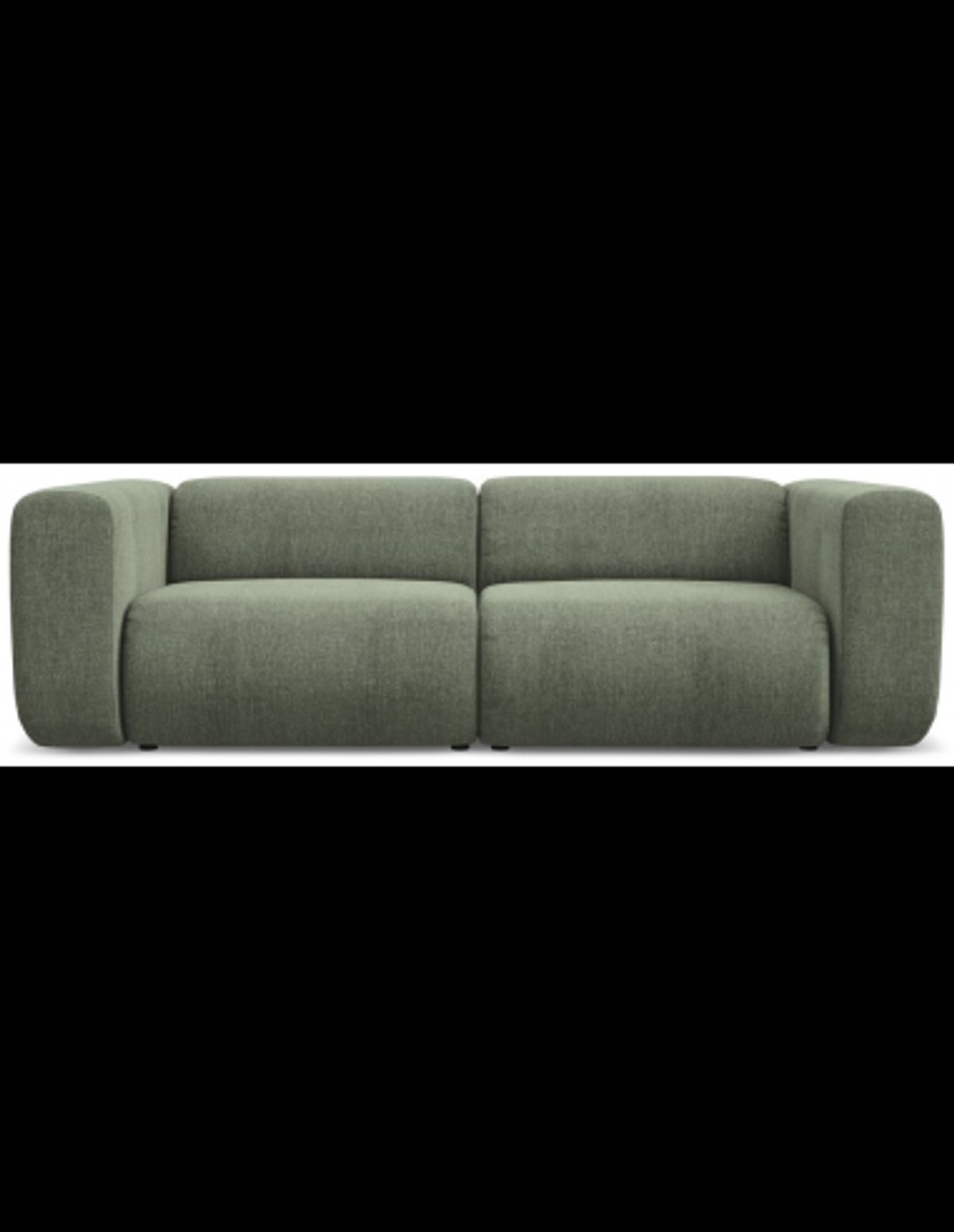 Ekahi 3-personers modulsofa i chenille B228 cm - Olivengrøn