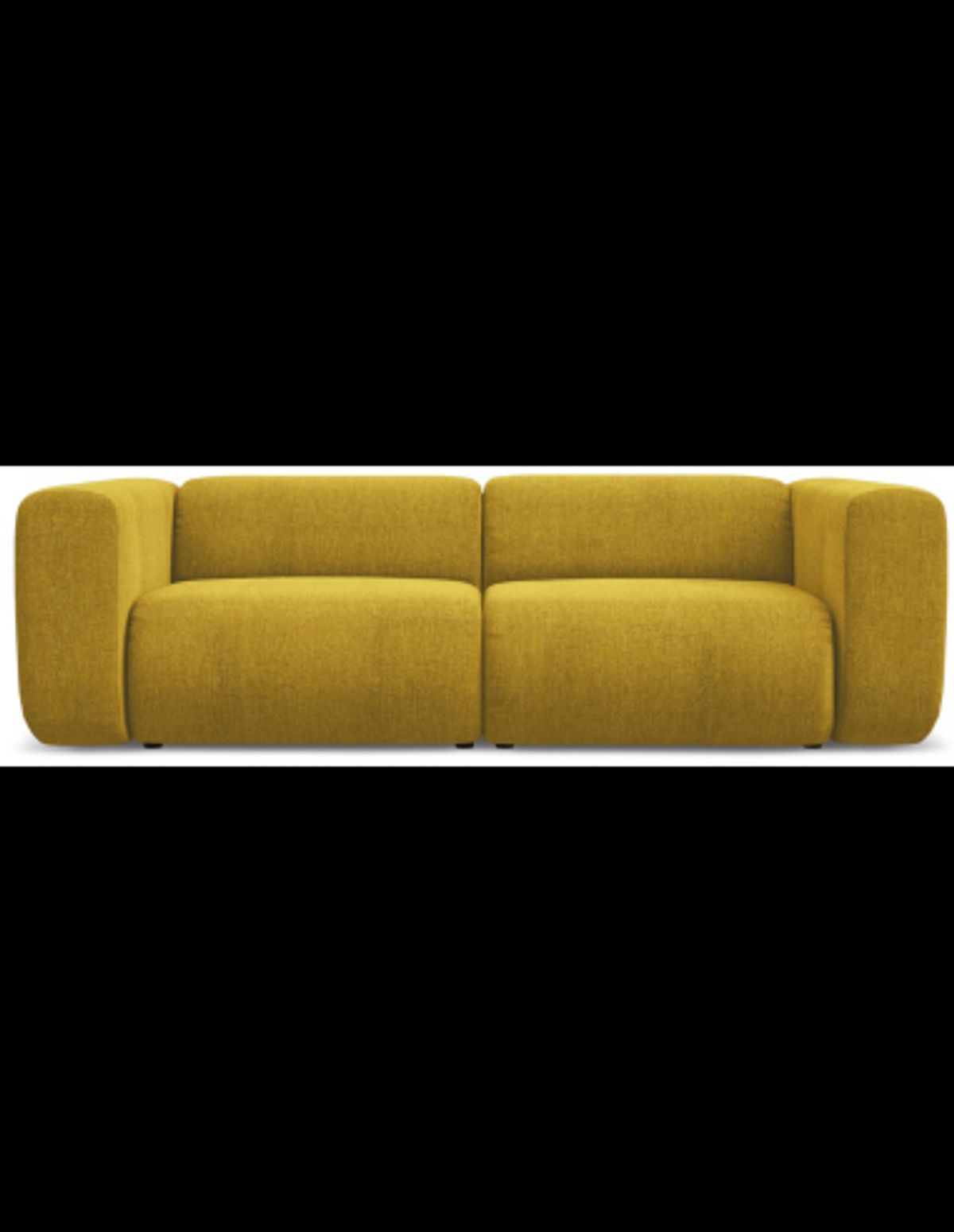 Ekahi 3-personers modulsofa i chenille B228 cm - Sennepsgul