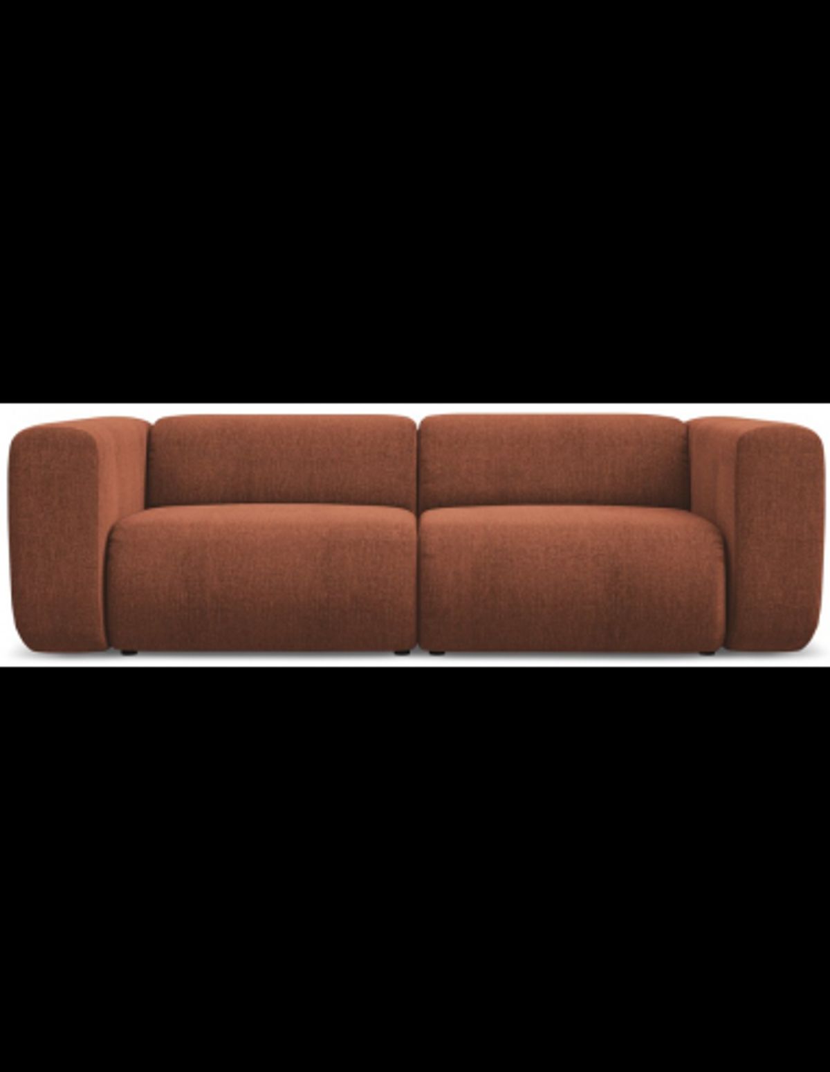 Ekahi 3-personers modulsofa i chenille B228 cm - Terracotta