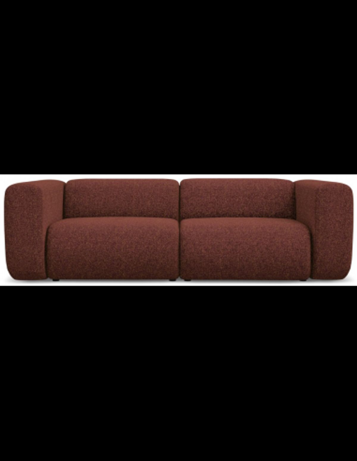 Ekahi 3-personers modulsofa i polyester B228 cm - Meleret bordeaux