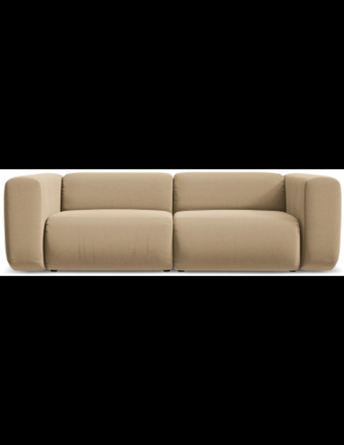 Ekahi 3-personers modulsofa i velour B228 cm - Beige