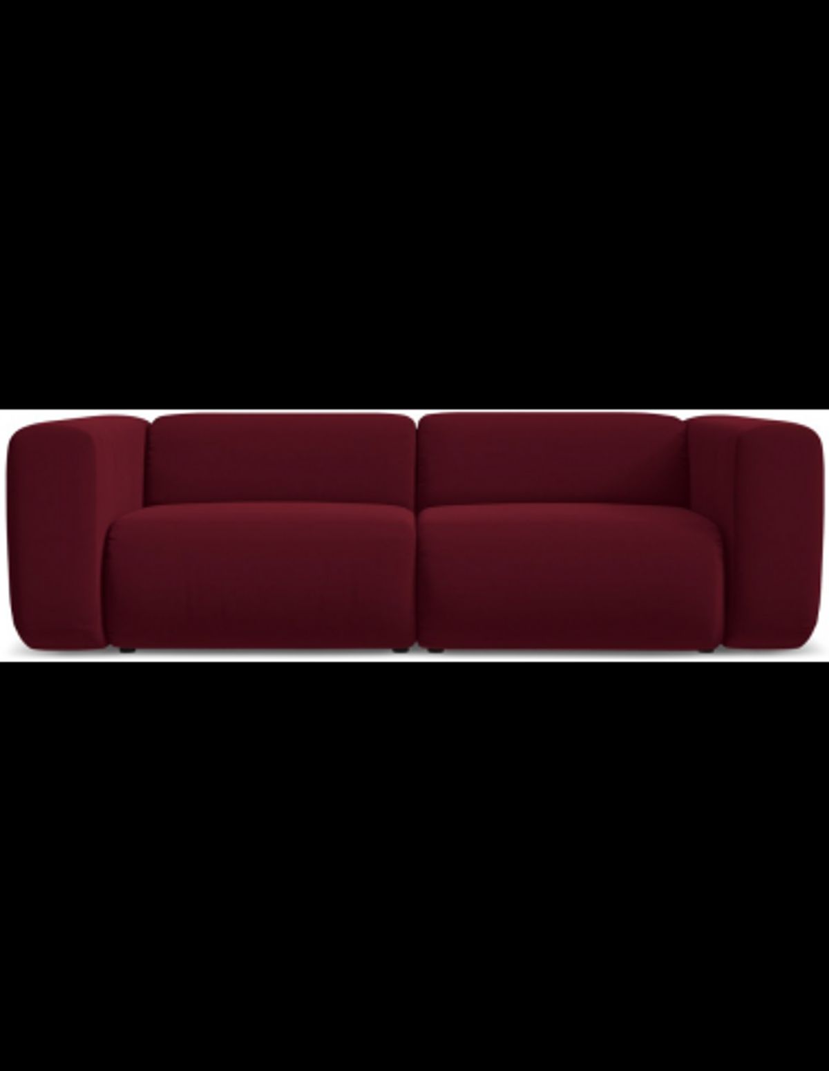 Ekahi 3-personers modulsofa i velour B228 cm - Bordeaux