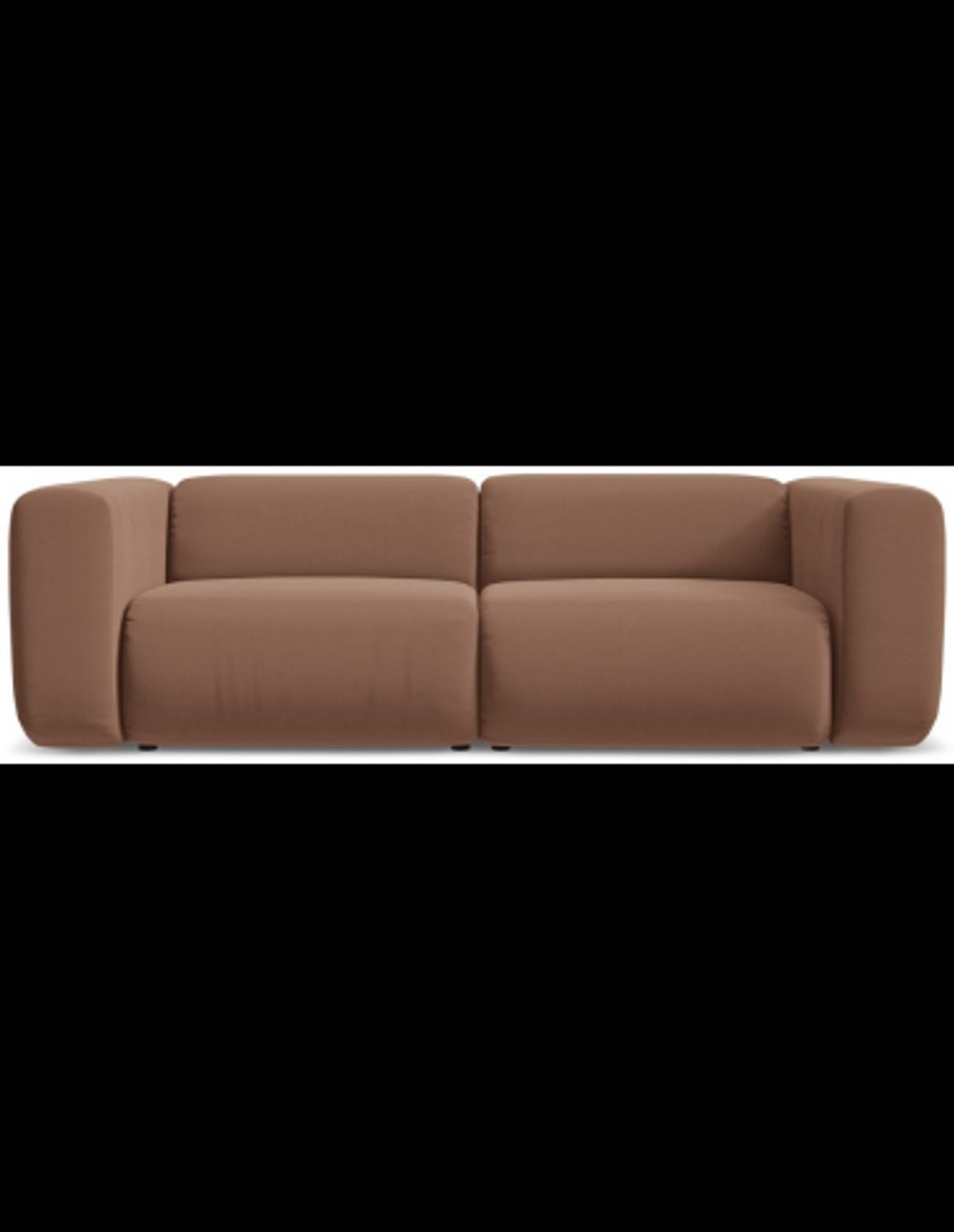 Ekahi 3-personers modulsofa i velour B228 cm - Brun