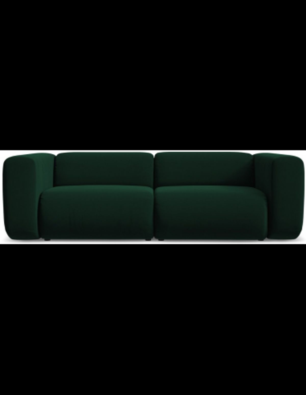 Ekahi 3-personers modulsofa i velour B228 cm - Flaskegrøn