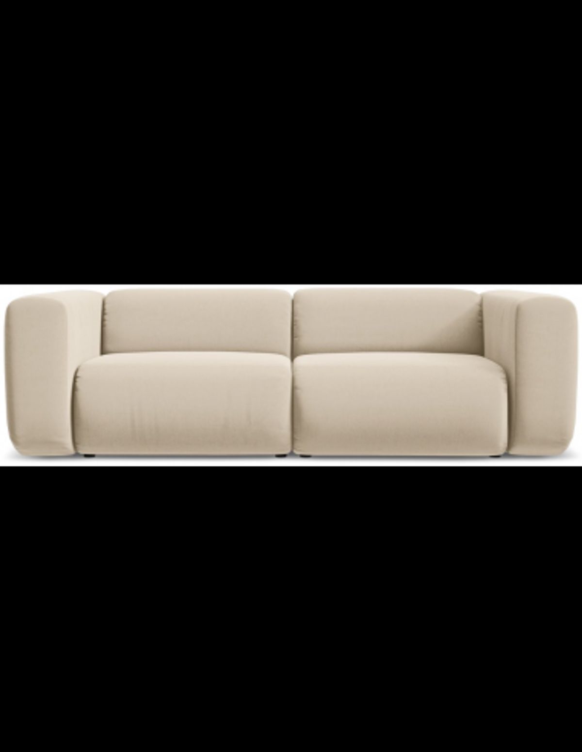 Ekahi 3-personers modulsofa i velour B228 cm - Lys beige