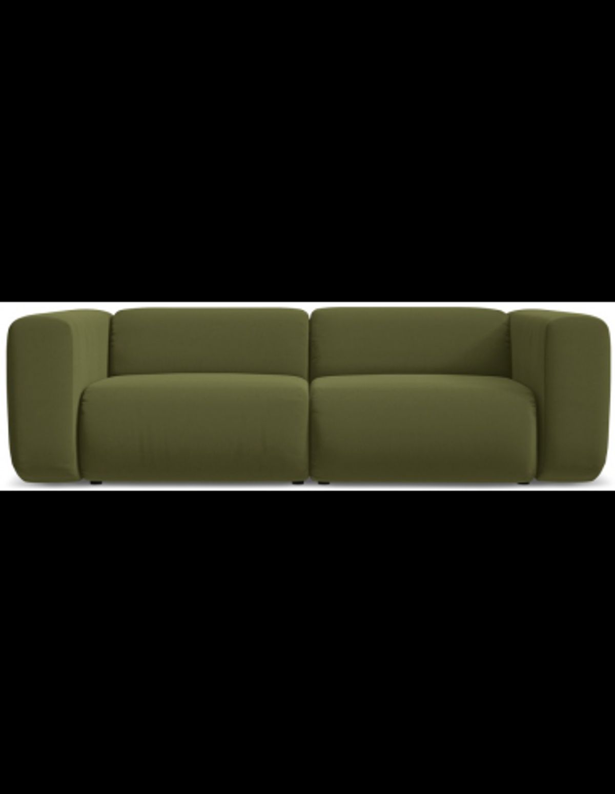 Ekahi 3-personers modulsofa i velour B228 cm - Olivengrøn