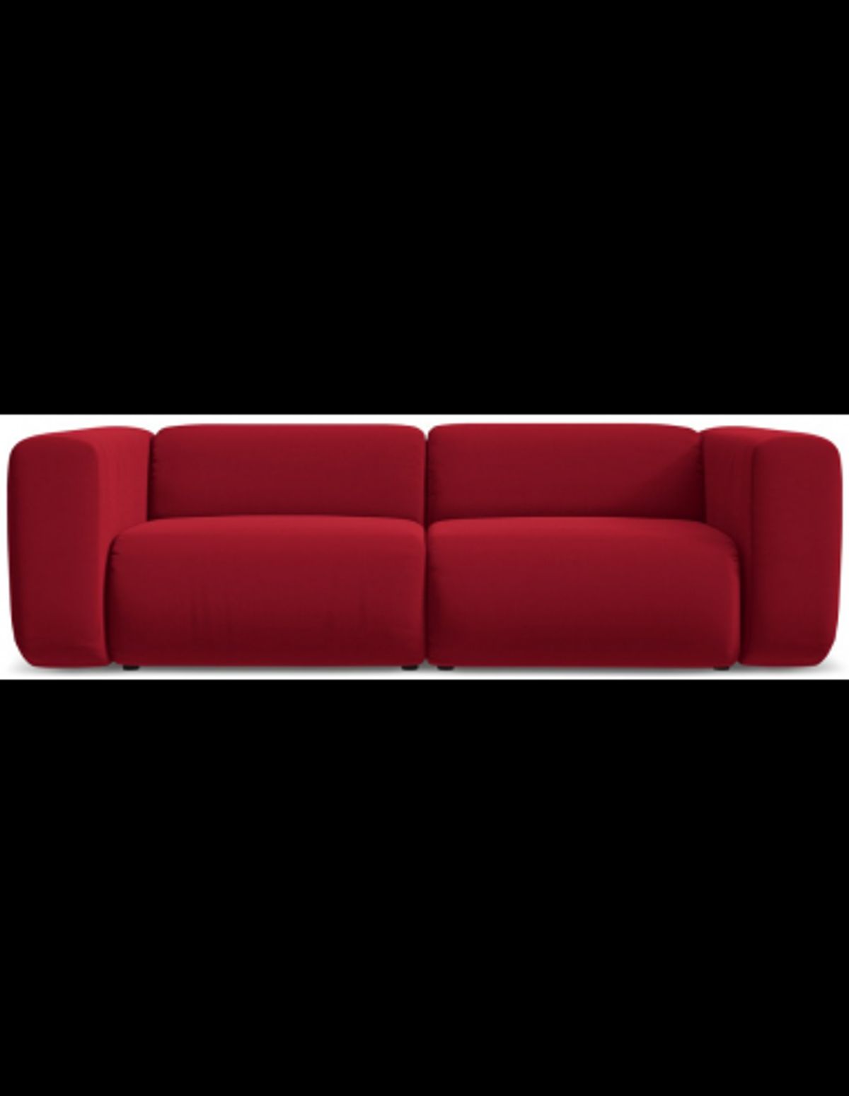 Ekahi 3-personers modulsofa i velour B228 cm - Rød