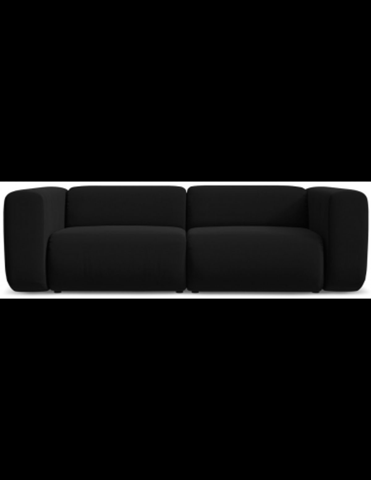 Ekahi 3-personers modulsofa i velour B228 cm - Sort