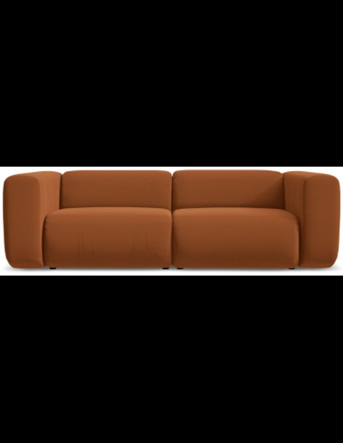 Ekahi 3-personers modulsofa i velour B228 cm - Terracotta