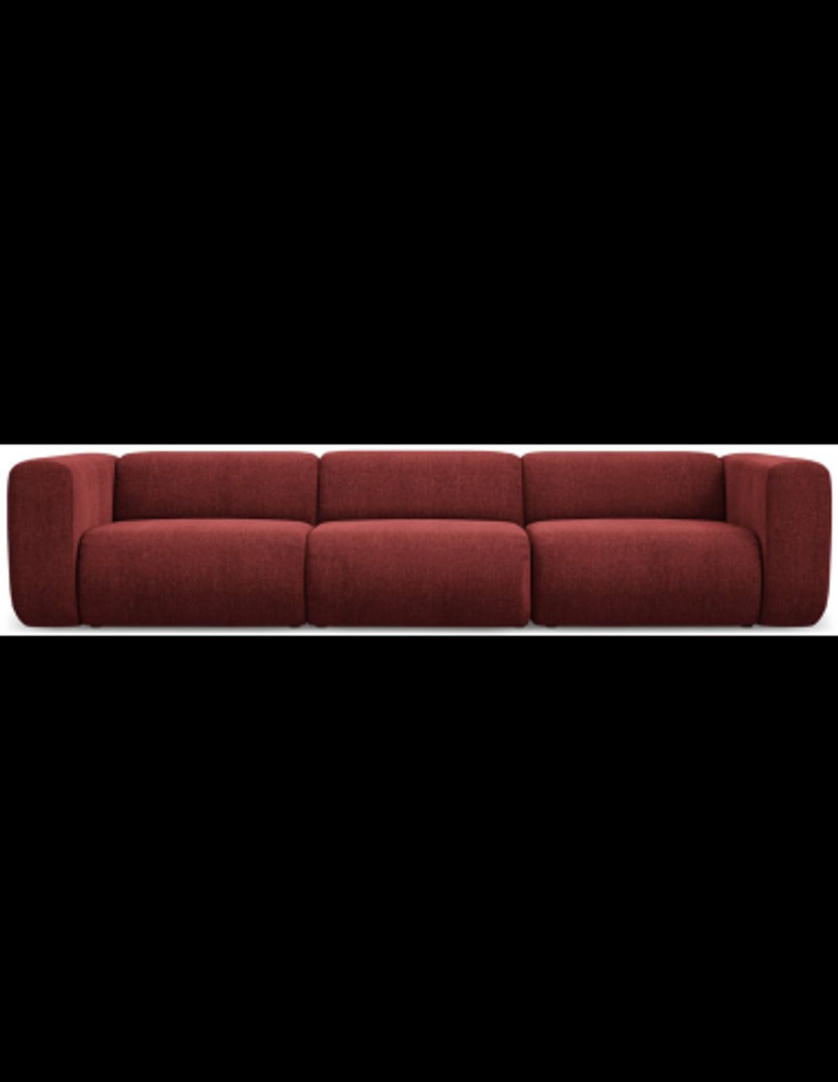 Ekahi 4-personers modulsofa i chenille B319 cm - Bordeaux