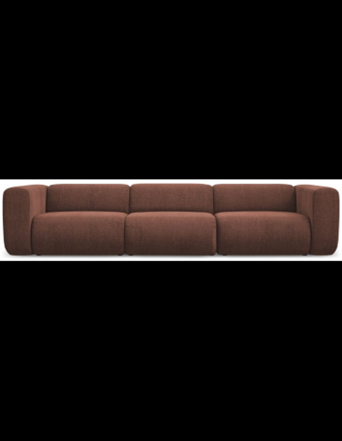 Ekahi 4-personers modulsofa i chenille B319 cm - Brun