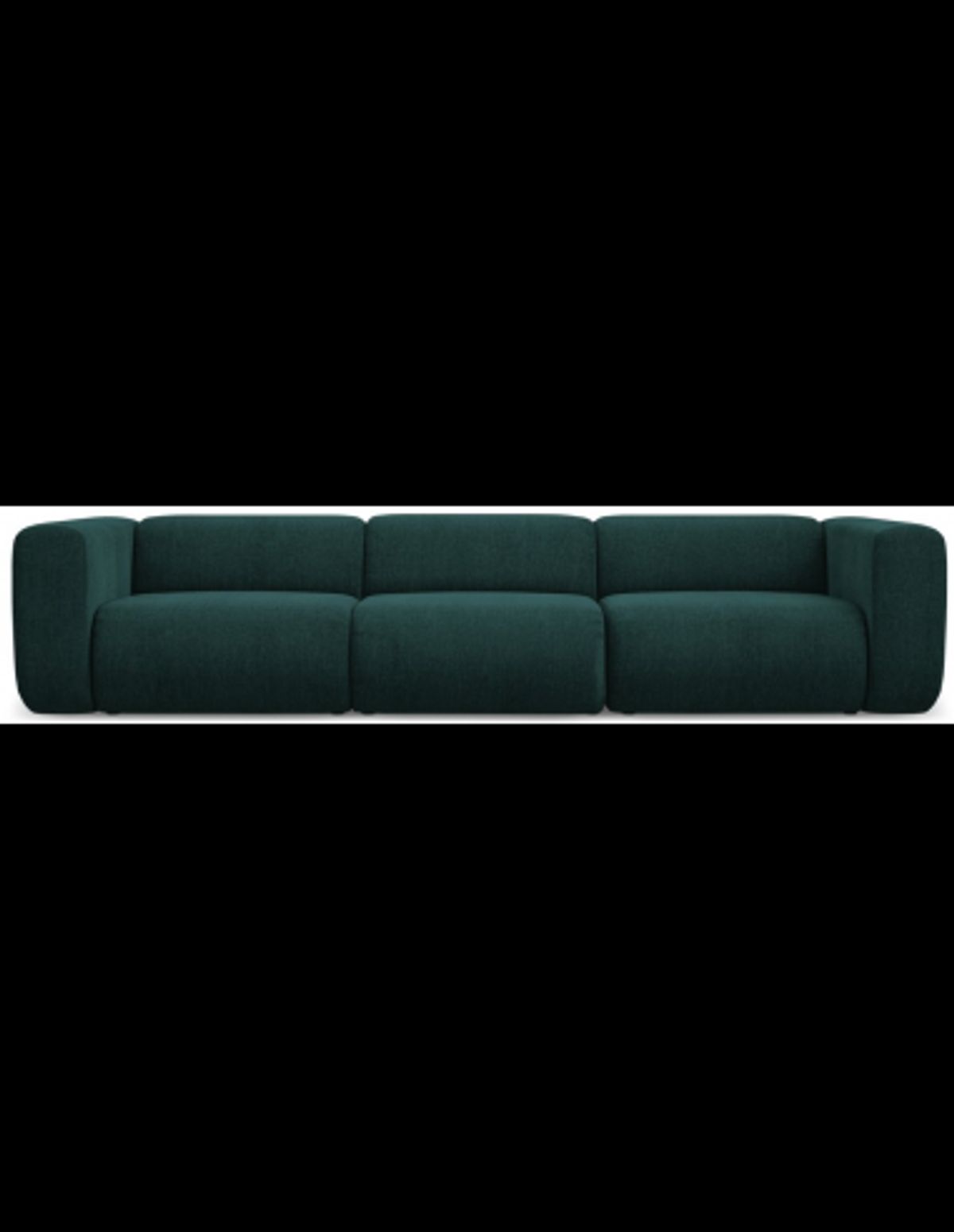 Ekahi 4-personers modulsofa i chenille B319 cm - Flaskegrøn