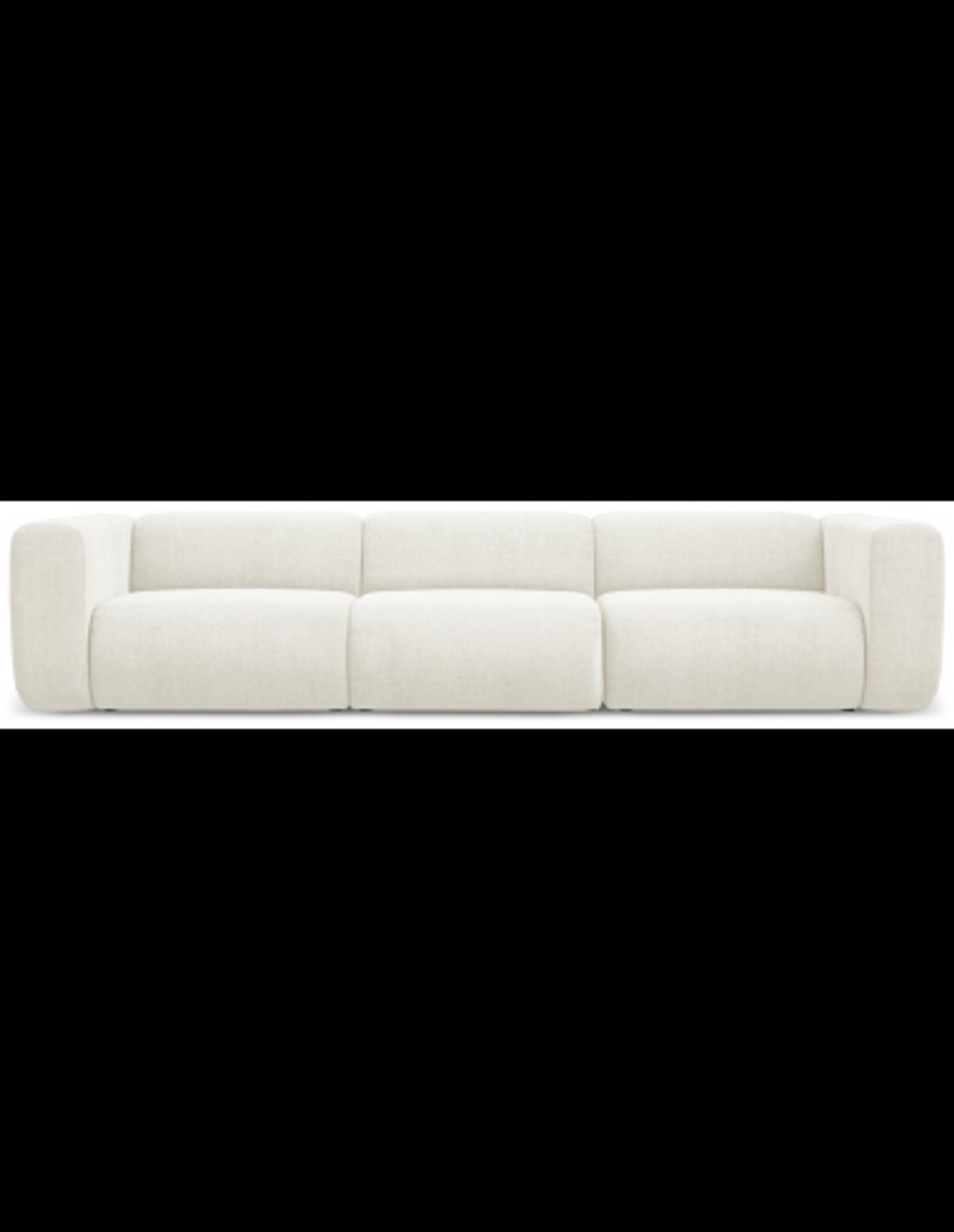 Ekahi 4-personers modulsofa i chenille B319 cm - Hvid