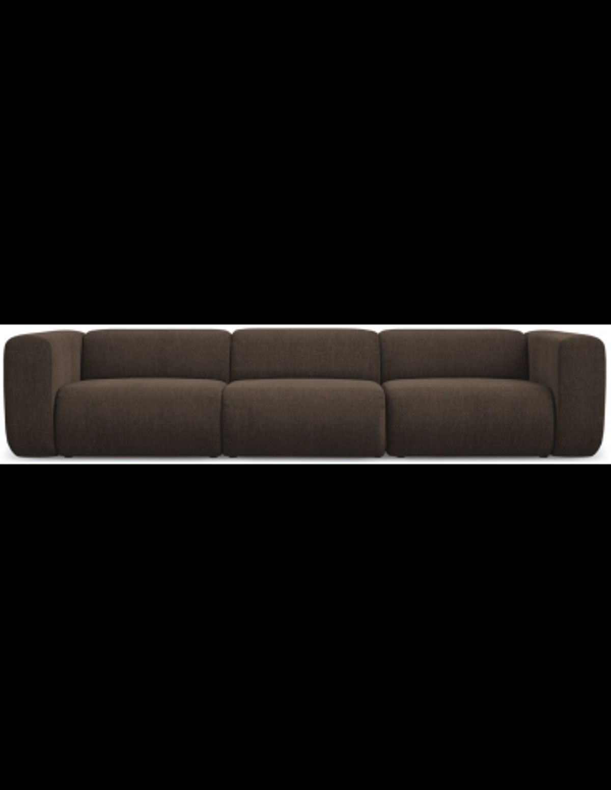 Ekahi 4-personers modulsofa i chenille B319 cm - Mørkebrun