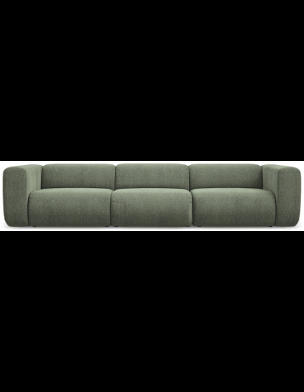 Ekahi 4-personers modulsofa i chenille B319 cm - Olivengrøn