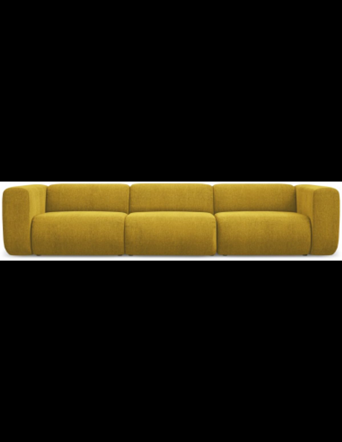 Ekahi 4-personers modulsofa i chenille B319 cm - Sennepsgul