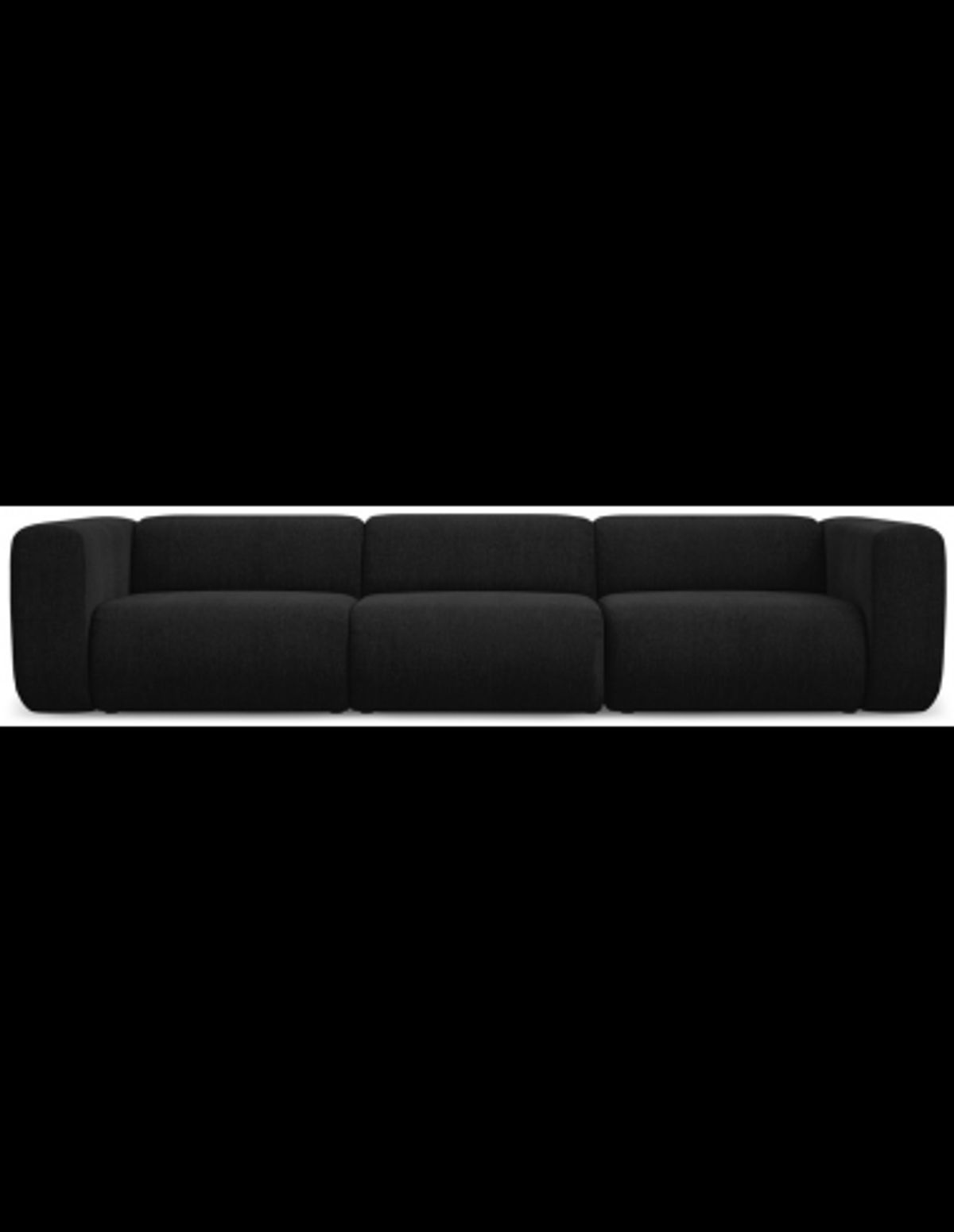 Ekahi 4-personers modulsofa i chenille B319 cm - Sort