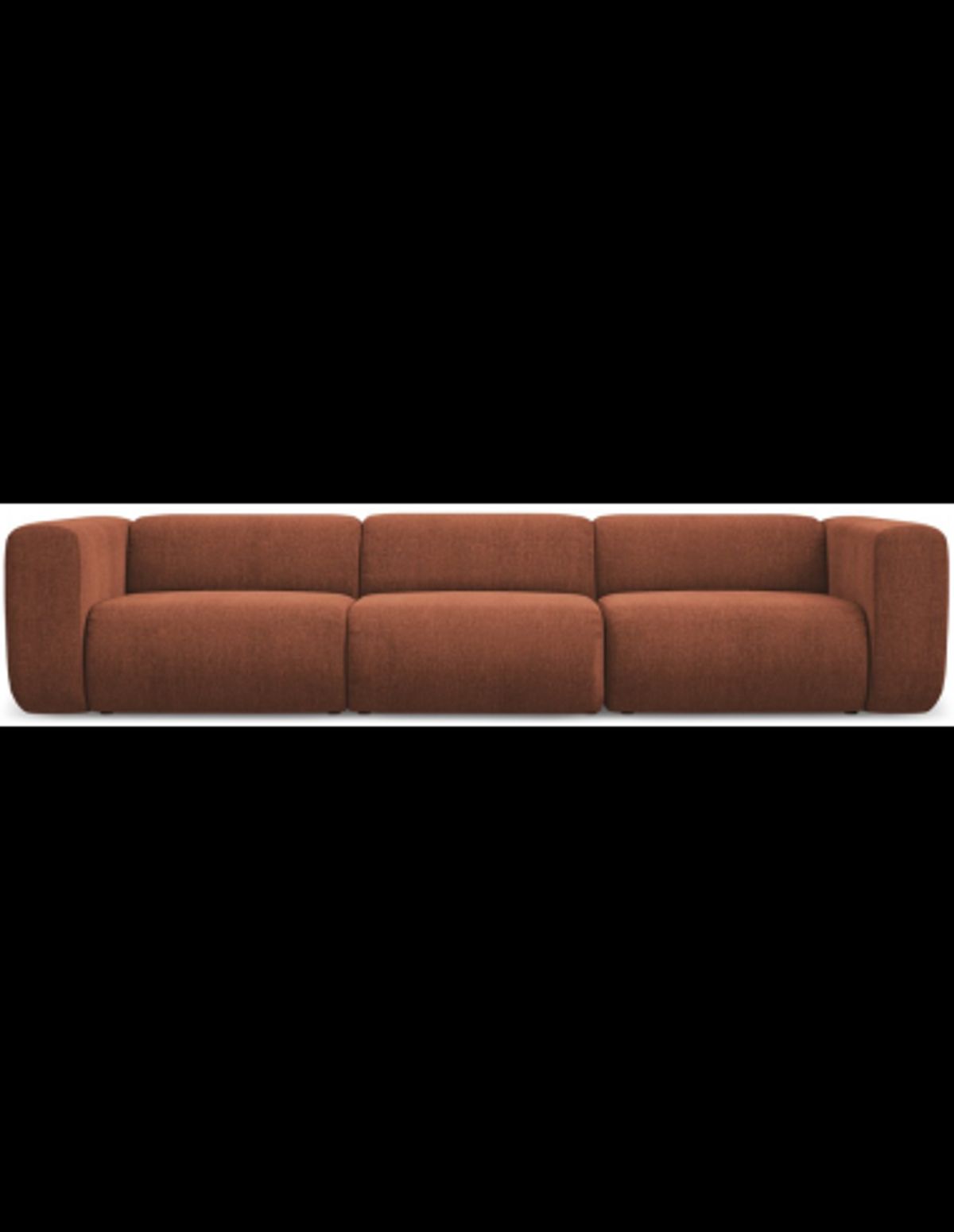 Ekahi 4-personers modulsofa i chenille B319 cm - Terracotta