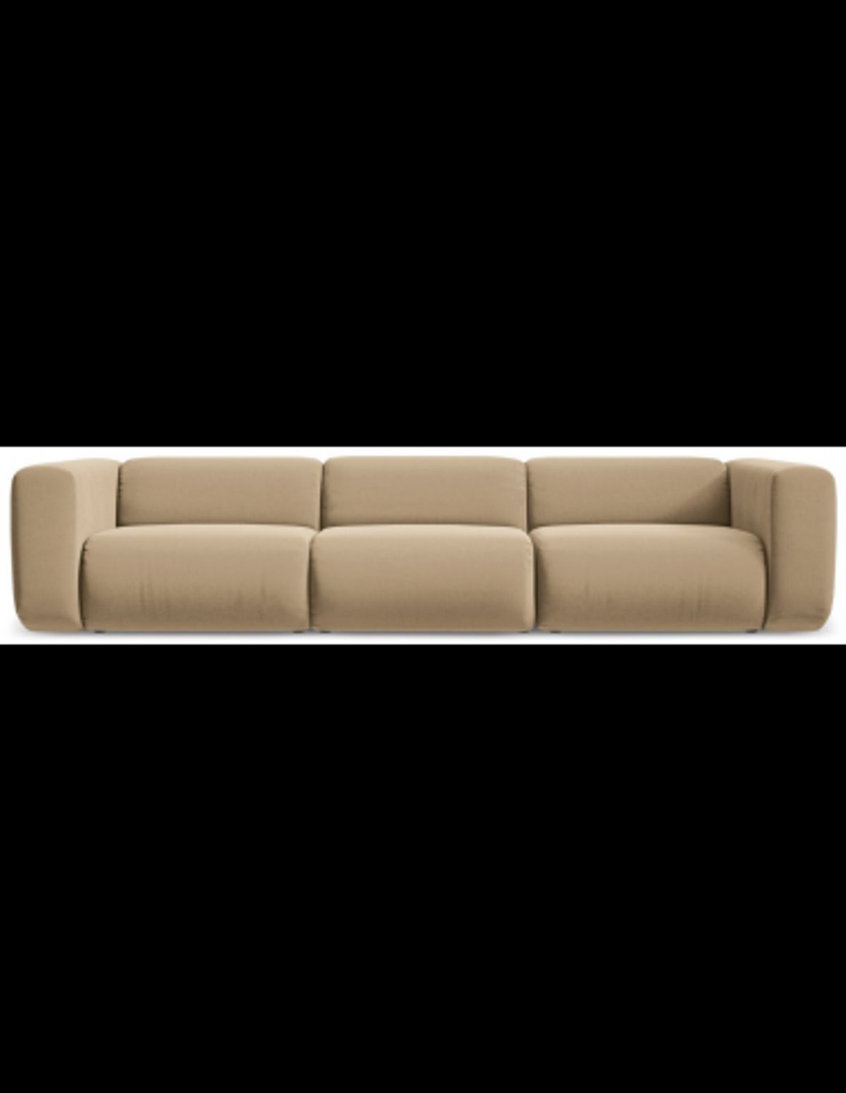 Ekahi 4-personers modulsofa i velour B319 cm - Beige