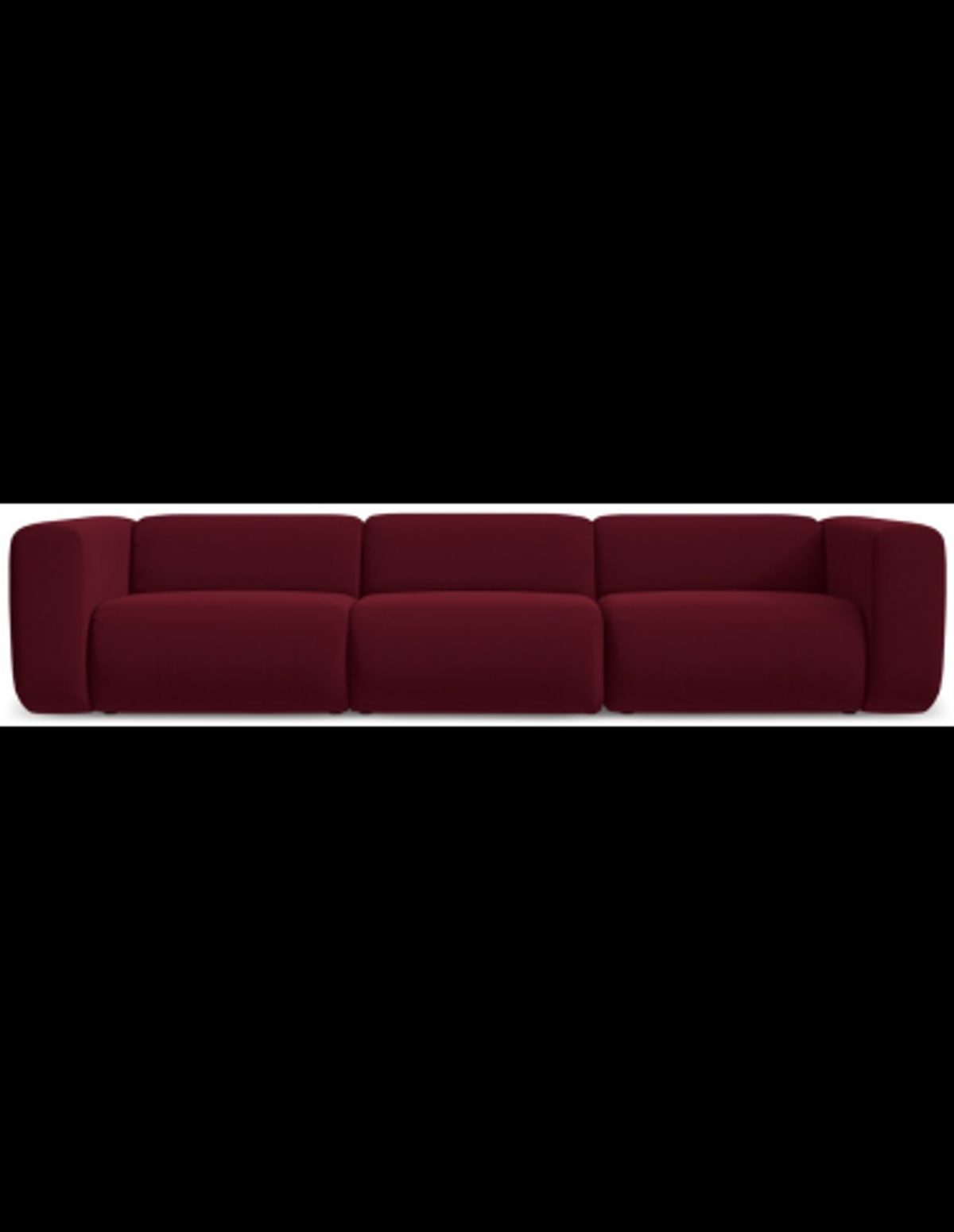 Ekahi 4-personers modulsofa i velour B319 cm - Bordeaux