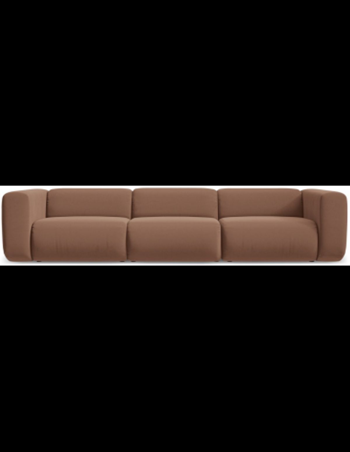 Ekahi 4-personers modulsofa i velour B319 cm - Brun