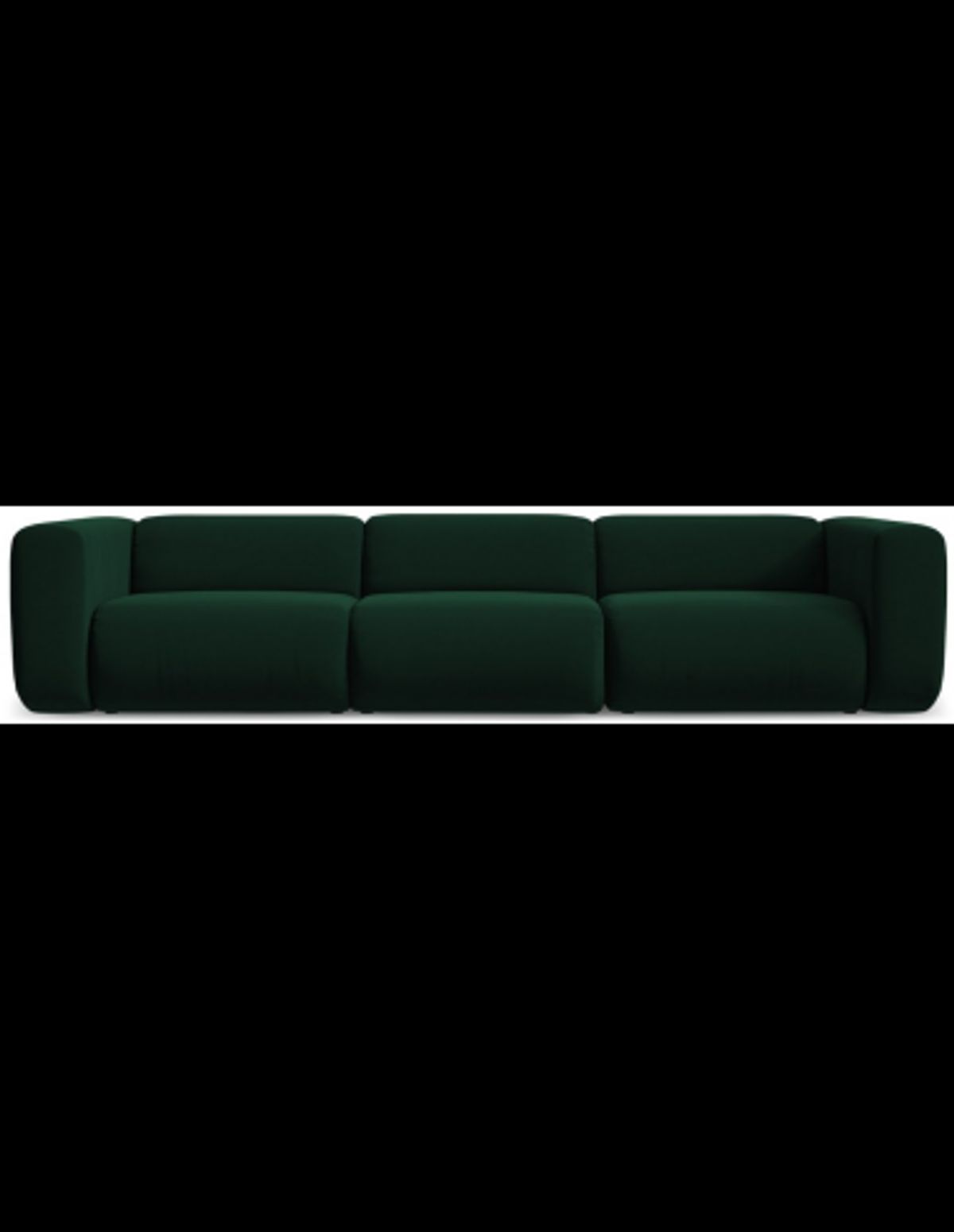 Ekahi 4-personers modulsofa i velour B319 cm - Flaskegrøn