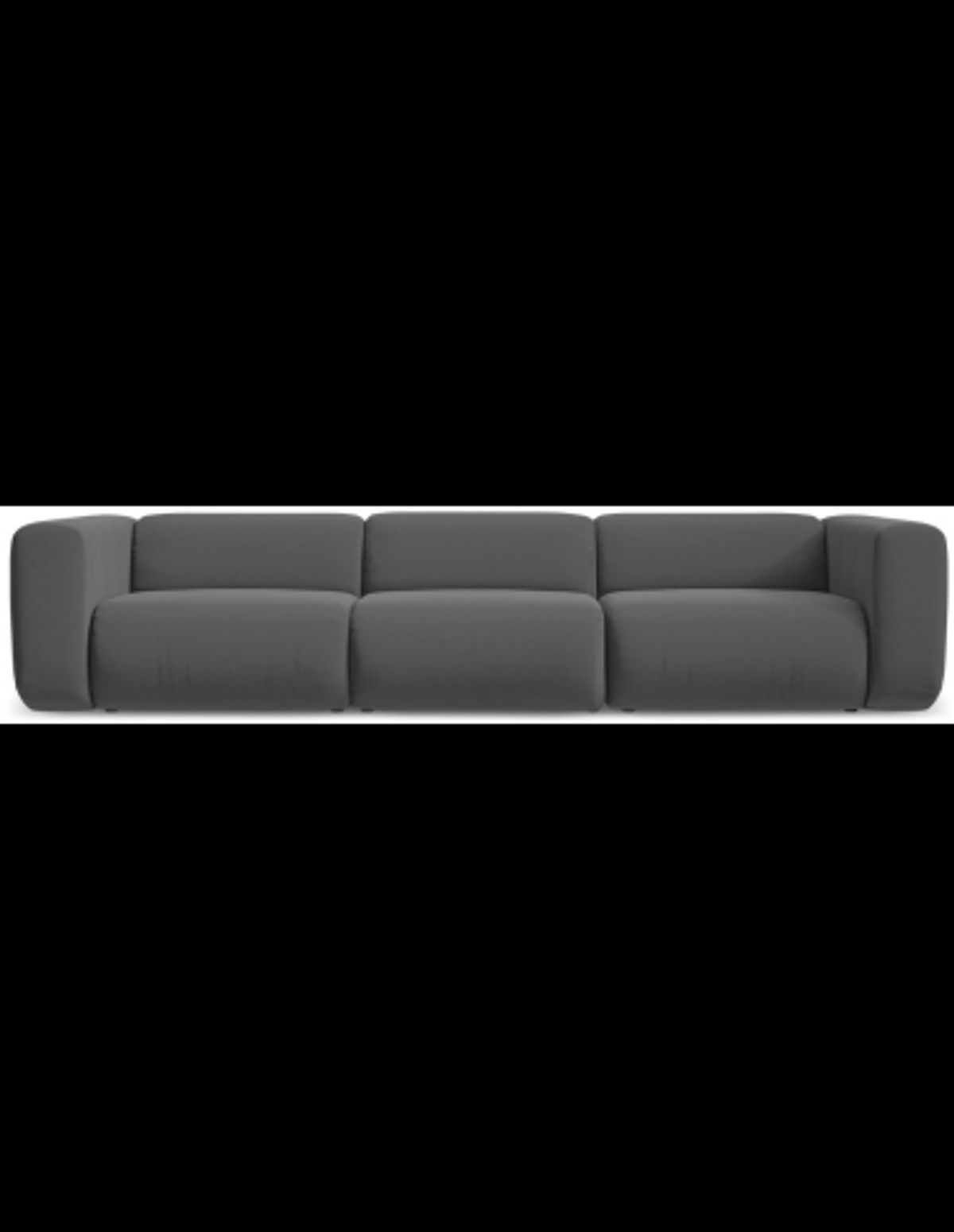 Ekahi 4-personers modulsofa i velour B319 cm - Grafitgrå