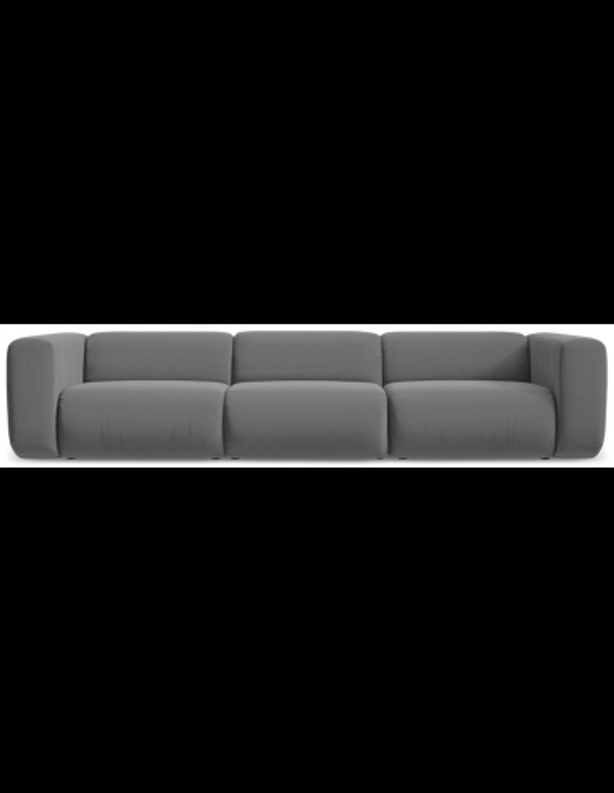 Ekahi 4-personers modulsofa i velour B319 cm - Grå