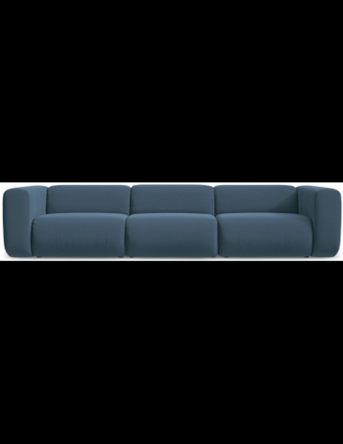 Ekahi 4-personers modulsofa i velour B319 cm - Jeansblå