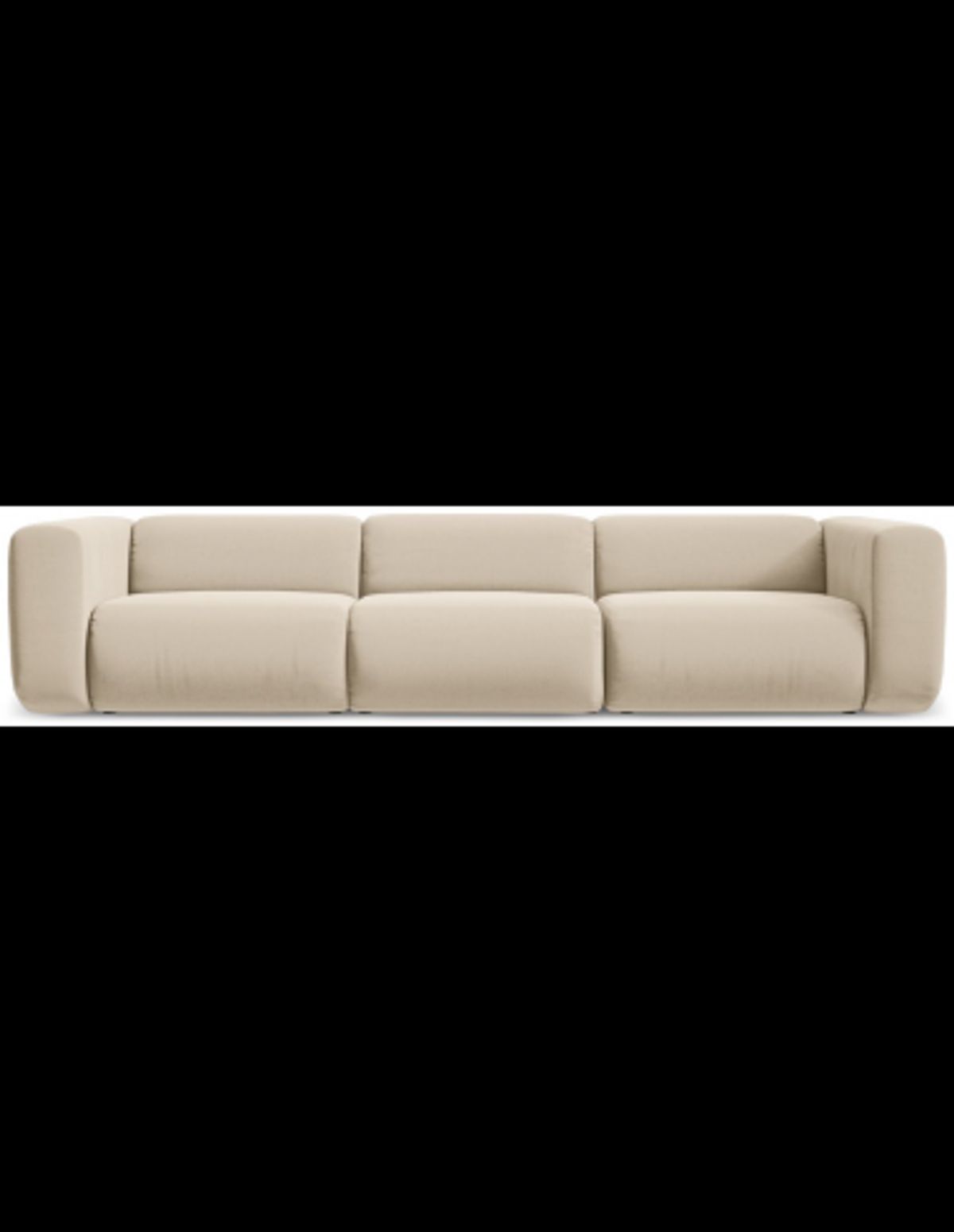 Ekahi 4-personers modulsofa i velour B319 cm - Lys beige