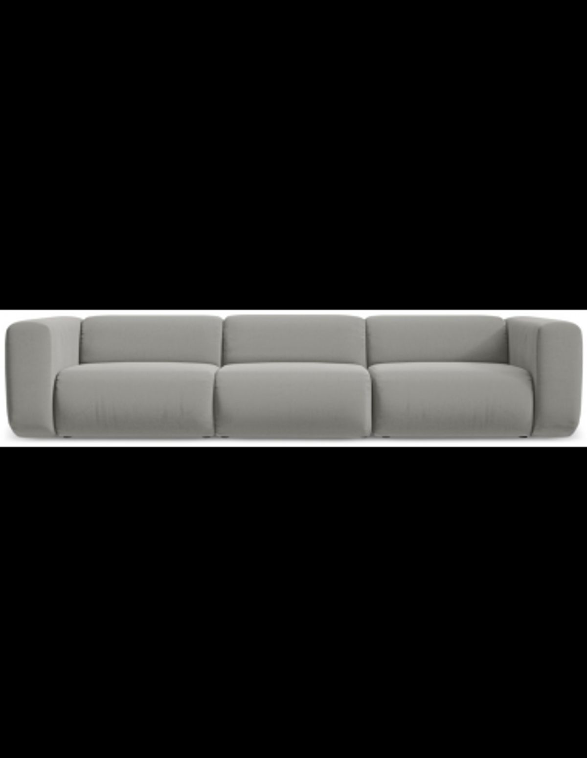 Ekahi 4-personers modulsofa i velour B319 cm - Lysegrå