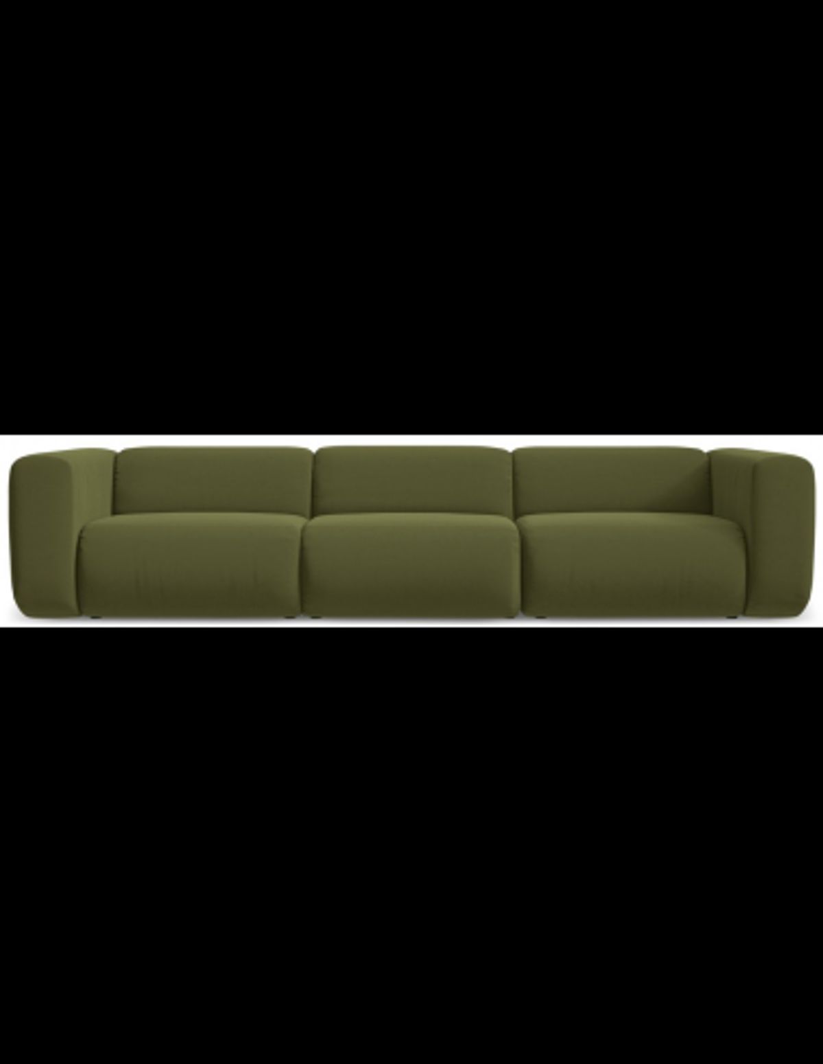 Ekahi 4-personers modulsofa i velour B319 cm - Olivengrøn