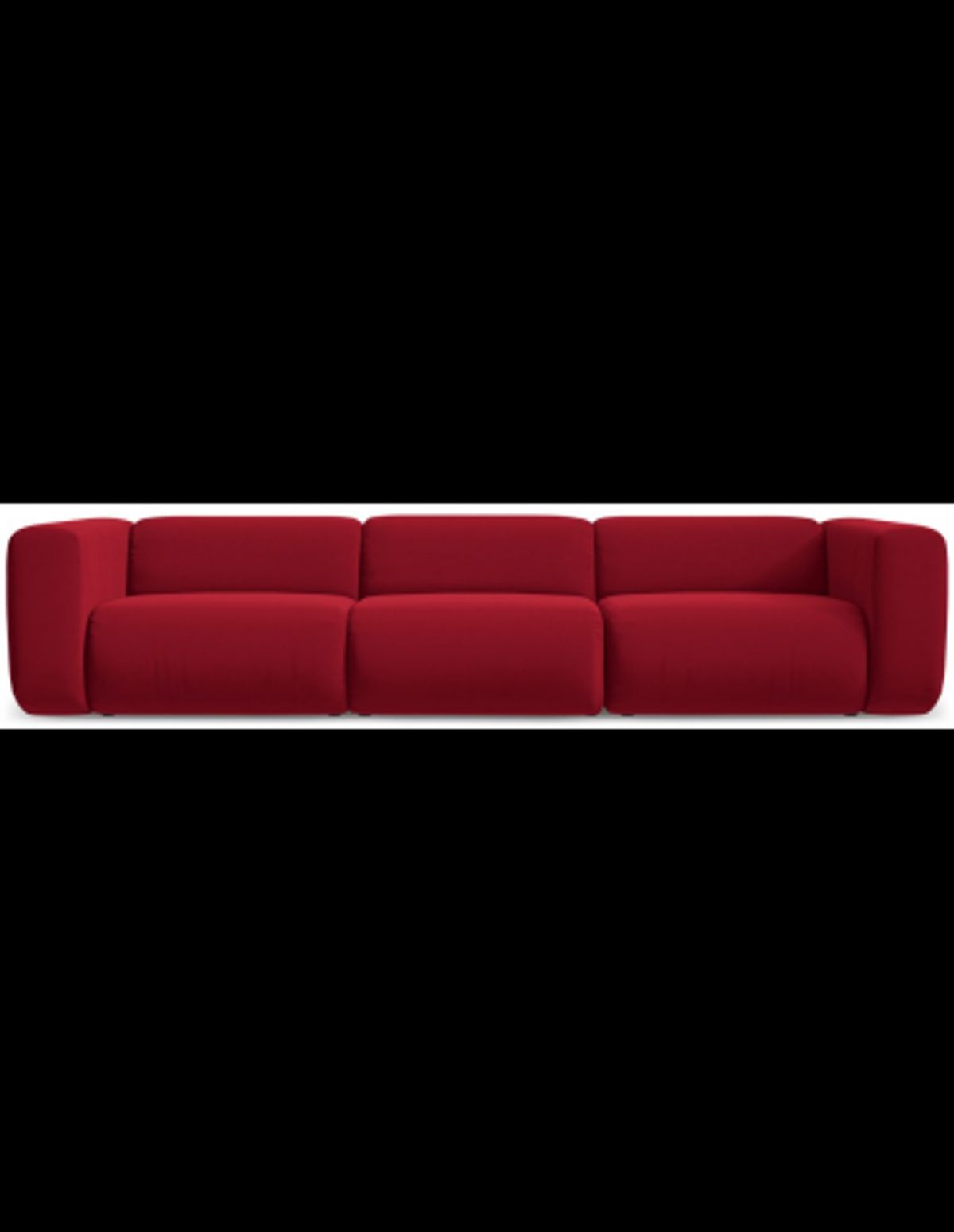 Ekahi 4-personers modulsofa i velour B319 cm - Rød