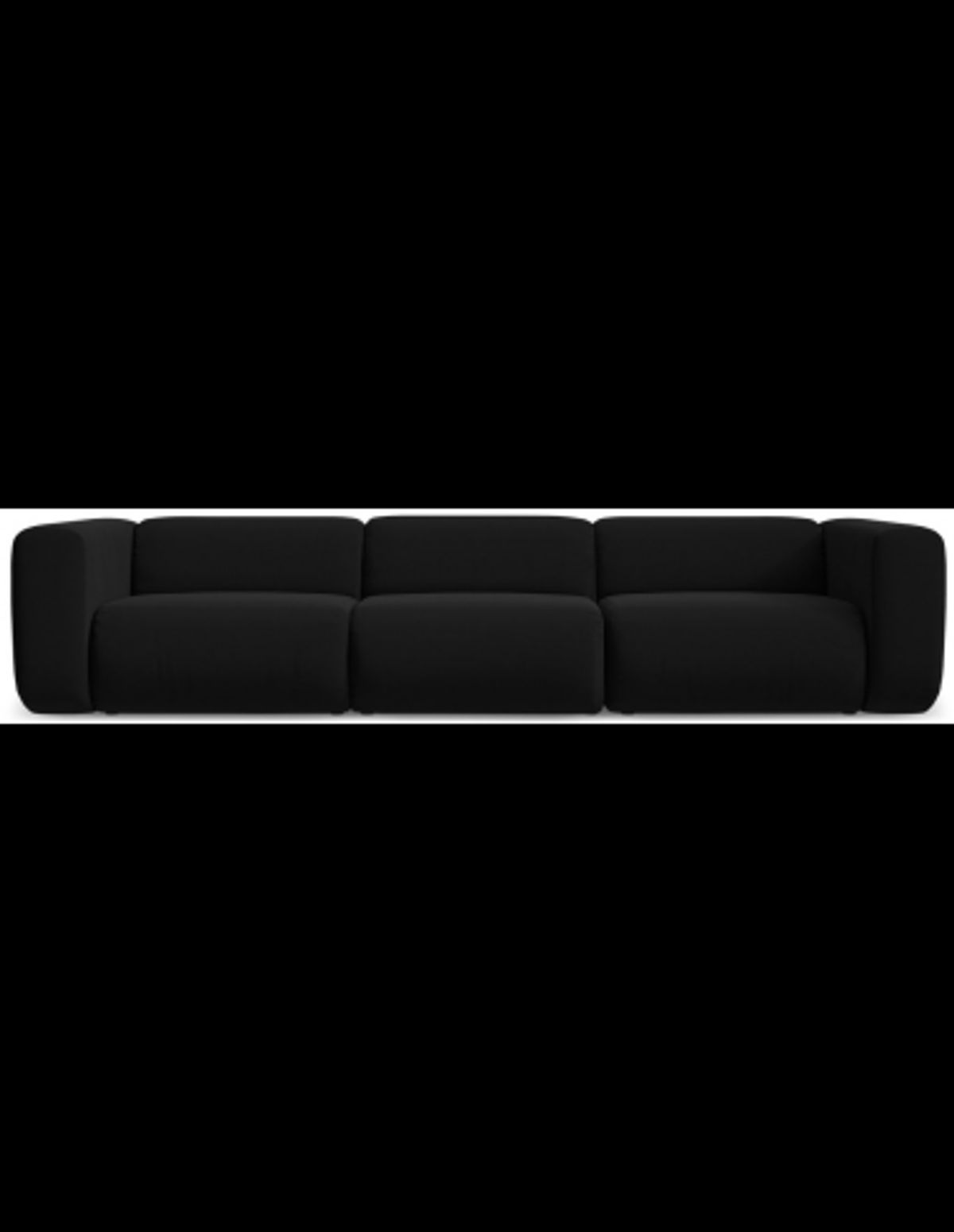 Ekahi 4-personers modulsofa i velour B319 cm - Sort