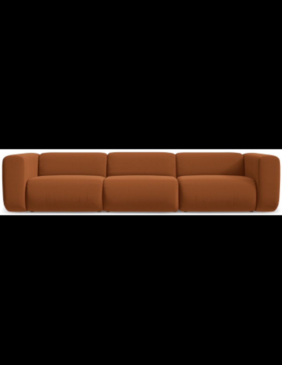 Ekahi 4-personers modulsofa i velour B319 cm - Terracotta