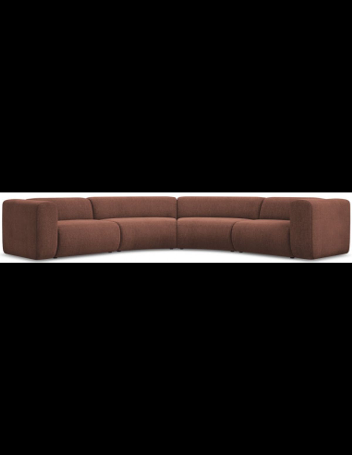 Ekahi buet hjørne modulsofa i chenille 318 x 318 cm - Brun