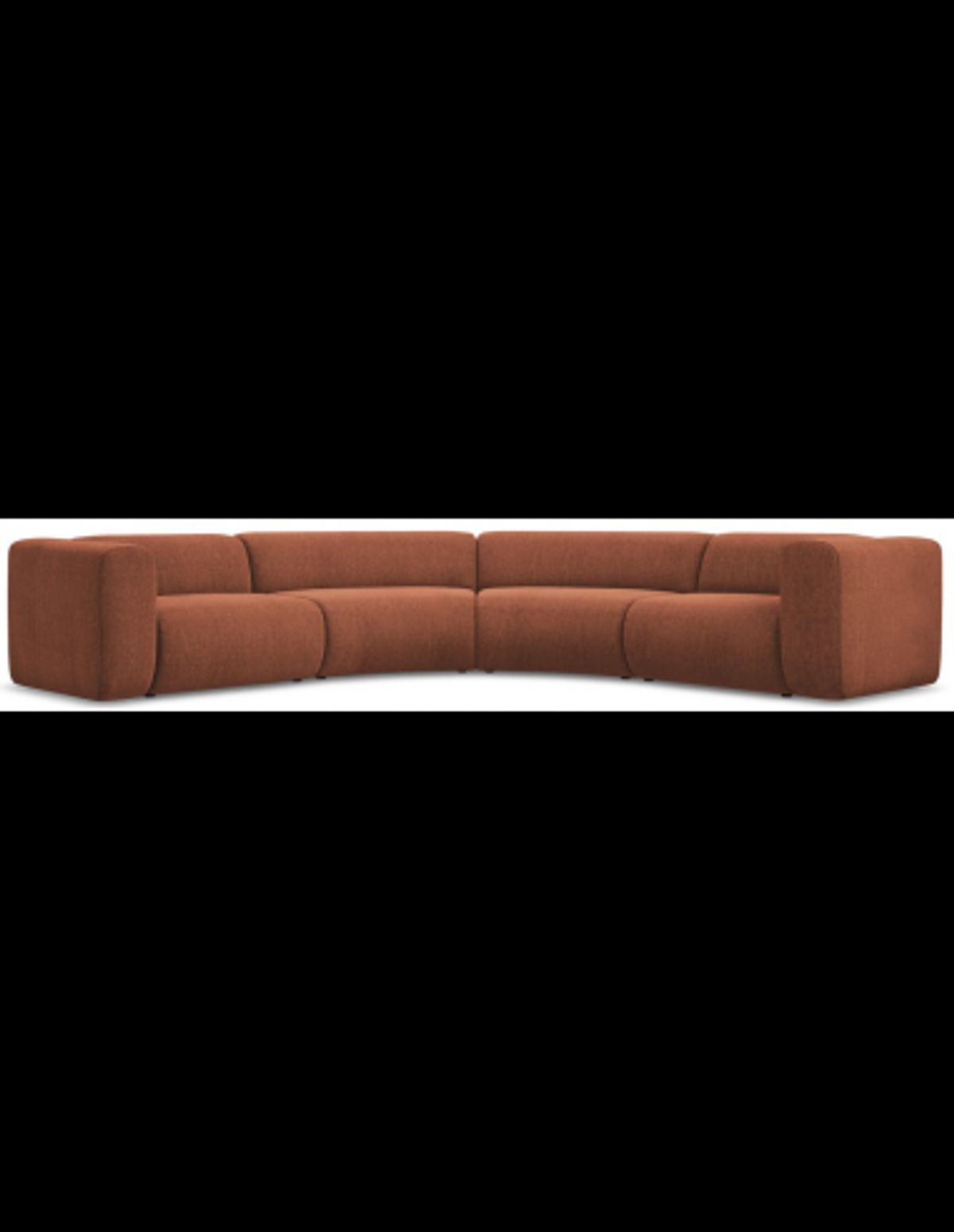 Ekahi buet hjørne modulsofa i chenille 318 x 318 cm - Terracotta